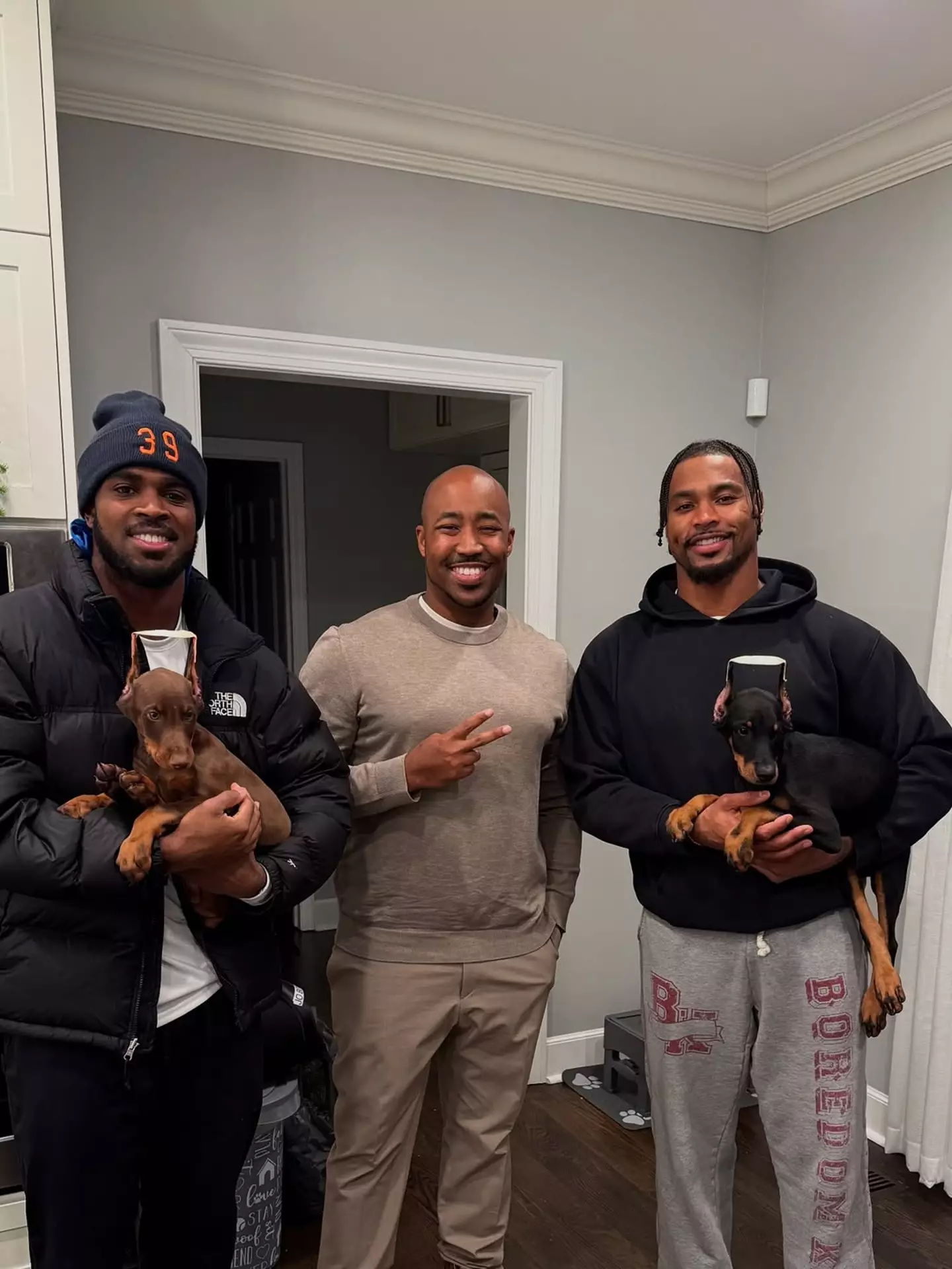 Fans have hit out at the celebrities for choosing an animal which had its ears docked (Instagram/regalempiredobermans)