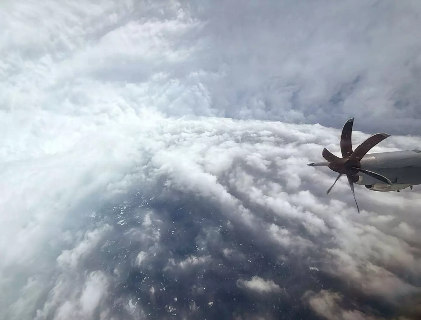US Air Force flying through the storm as it approaches Jamaica (Lt. Col. Mark Withee/U.S. Air Force via Getty Images)