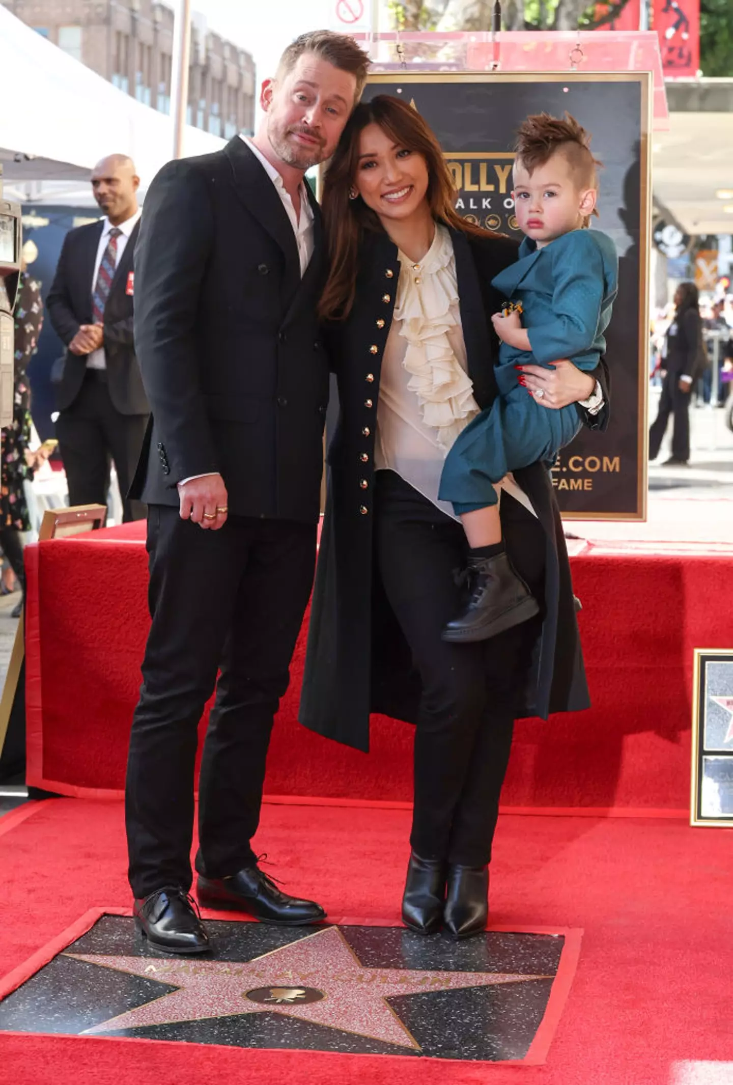 Macauley Culkin, Brenda Song and their son Dakota in 2023 (Amy Sussman/Getty Images)