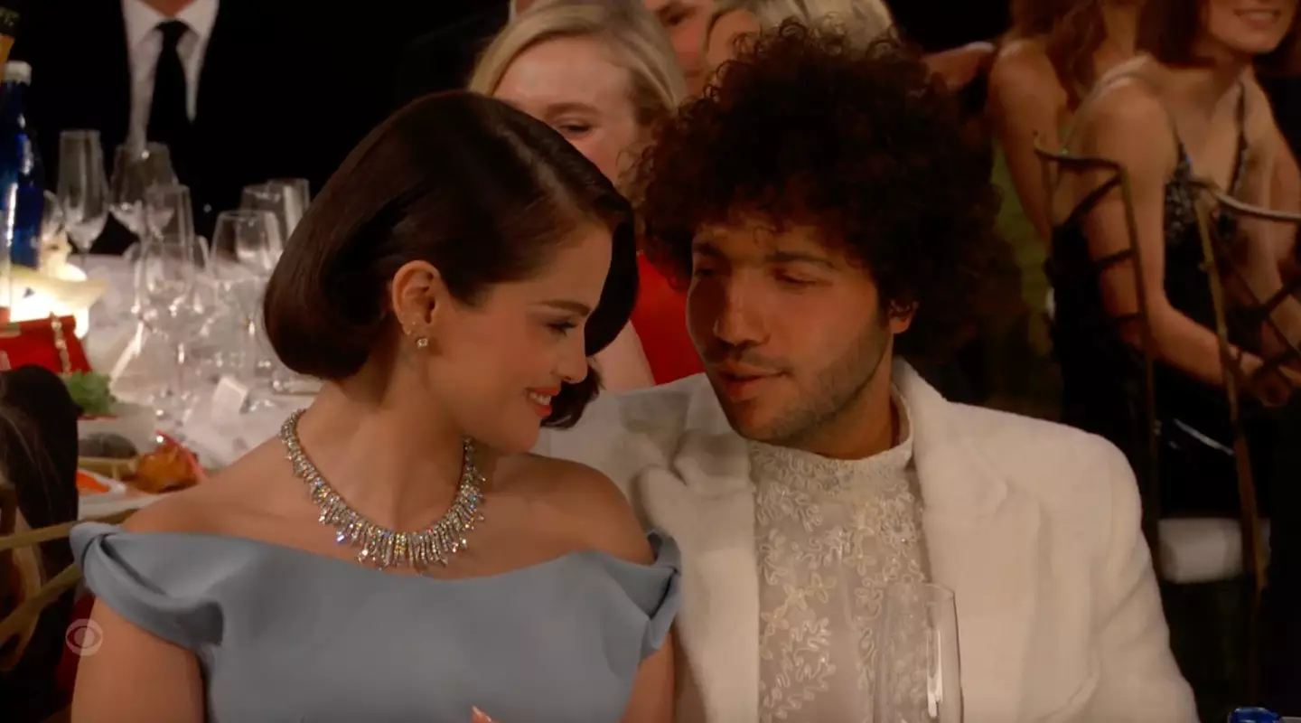 Selena Gomez and Benny Blanco were sat together at the Golden Globes (CBS)