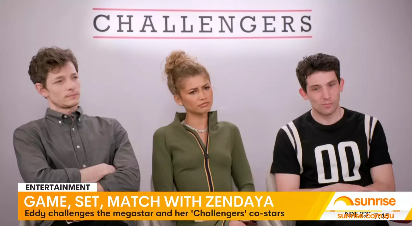 All three actors looked visibly uncomfortable with the question. (Sunrise/YouTube)