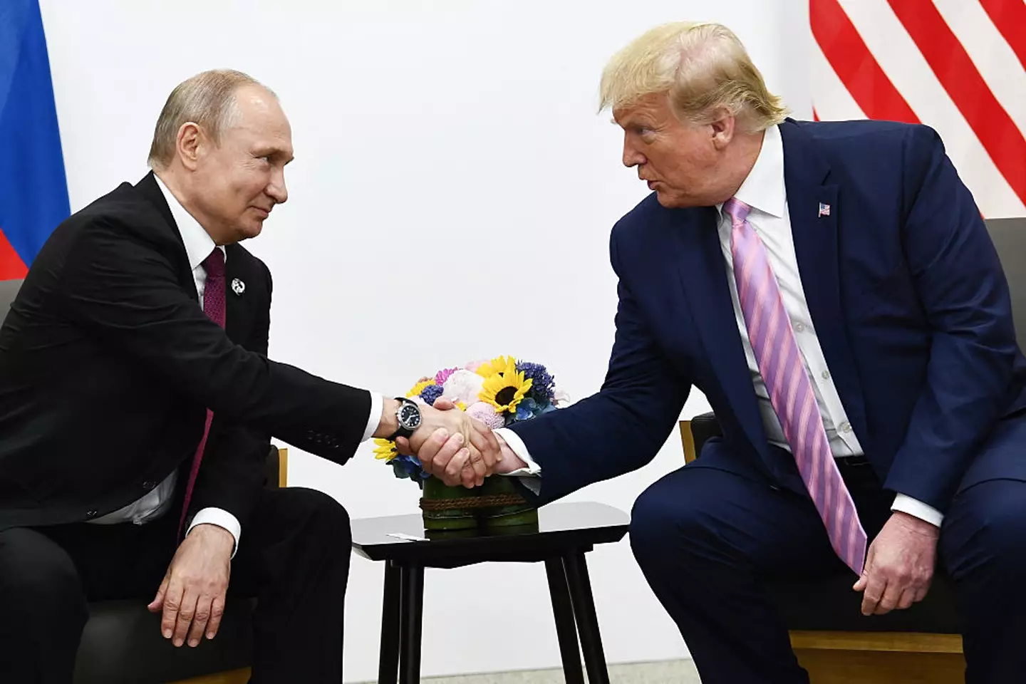 The pair have been negotiating a way for peace with Ukraine (BRENDAN SMIALOWSKI/AFP via Getty Images)