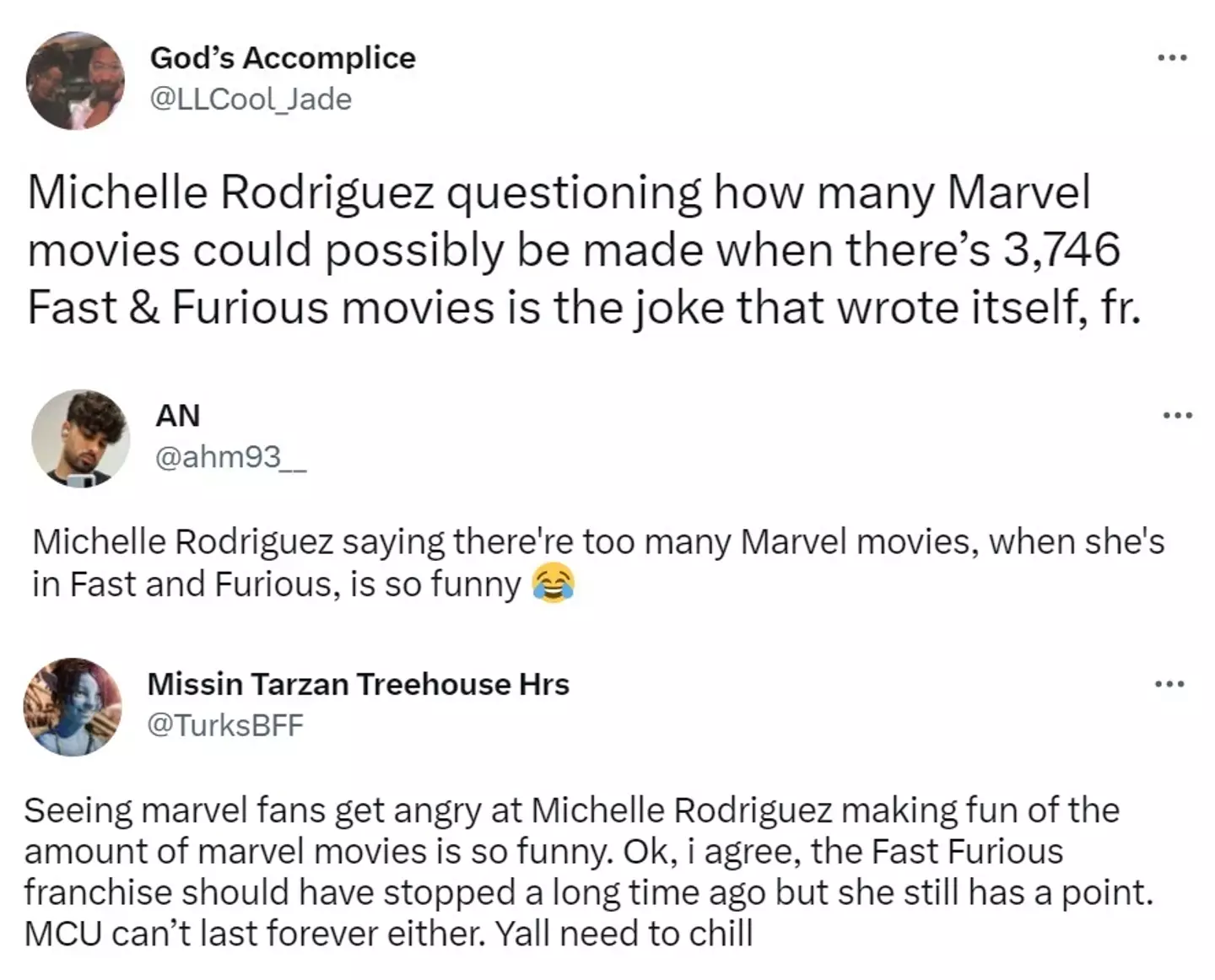 Some fans trolled Rodriguez for her comments, others thought Marvel fans needed to chill out.