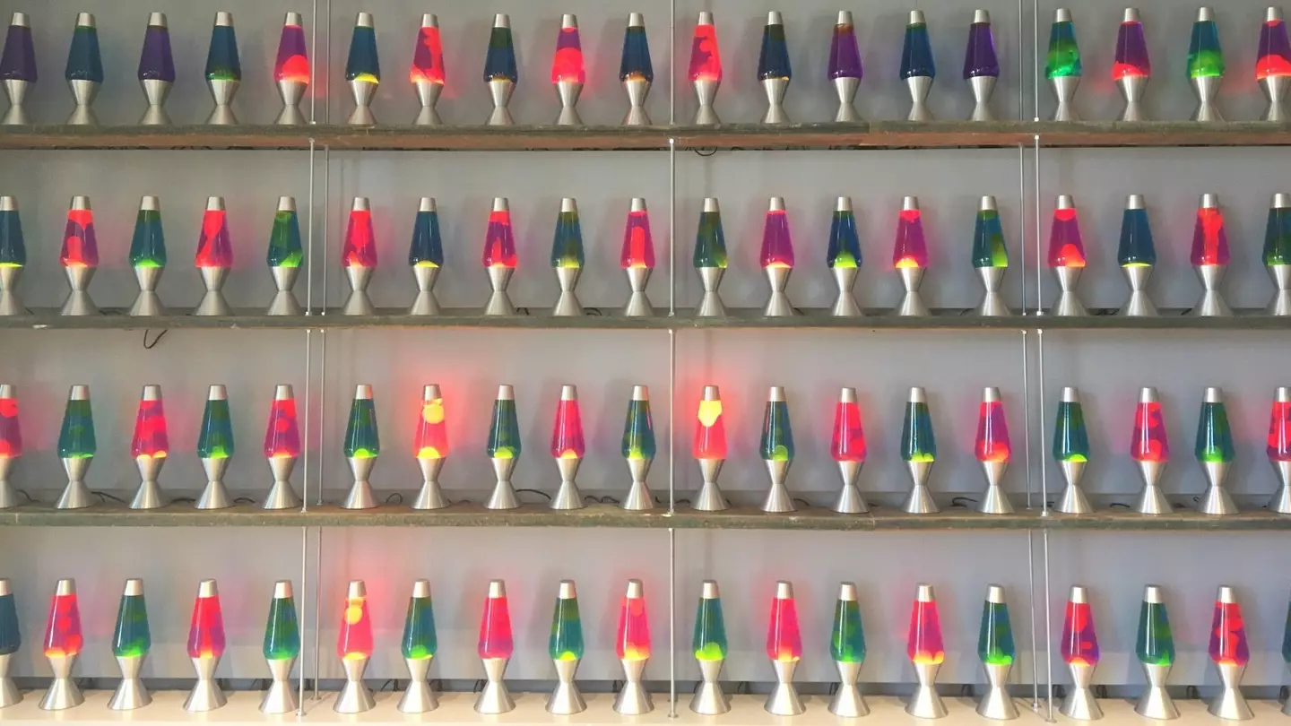 Cloudflare's lava lamps that it uses to create unpredictable patterns.