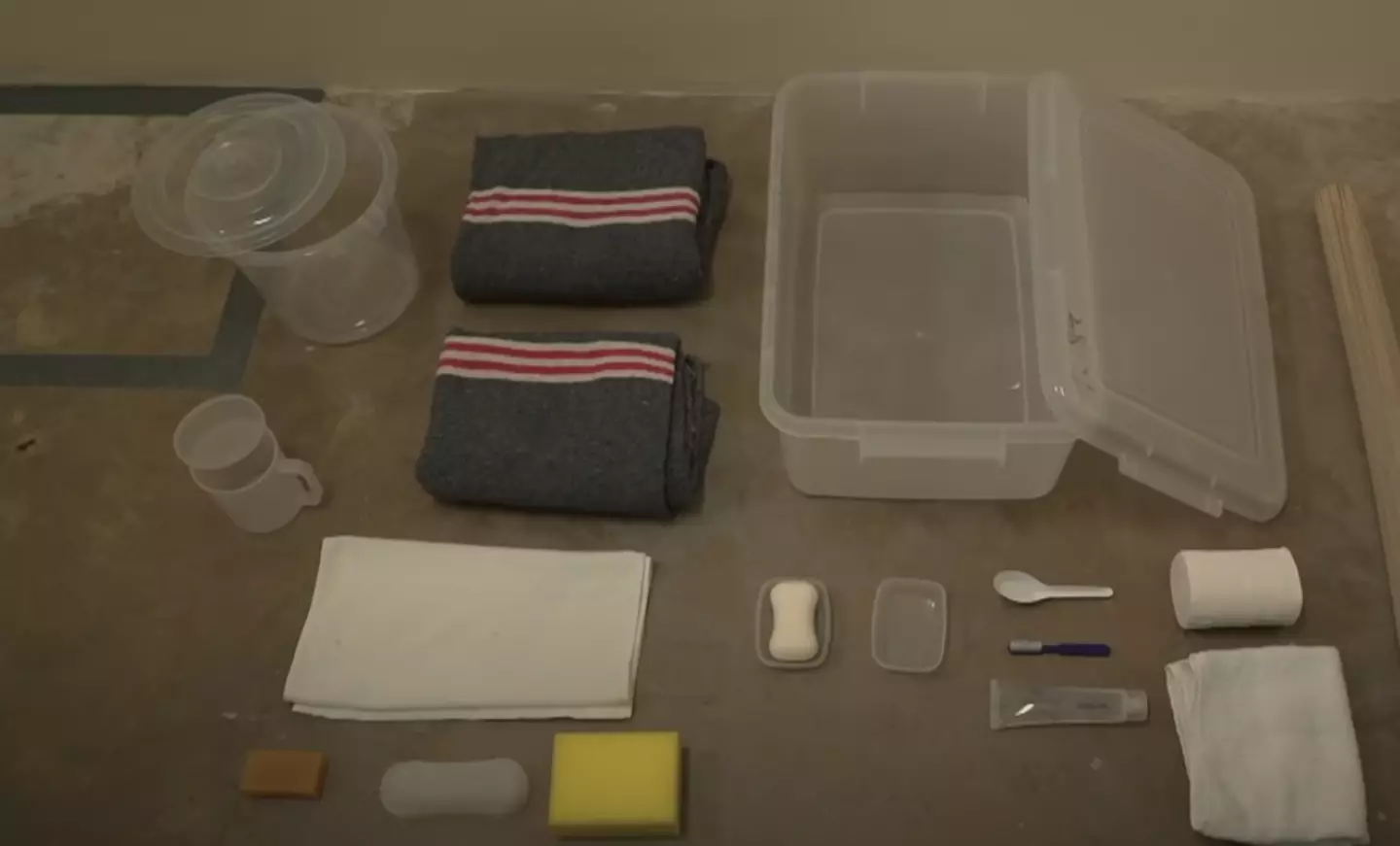 A prisoner's personal belongings.