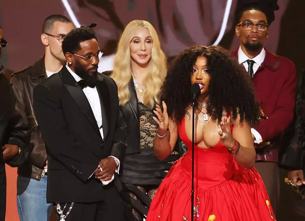 Kendrick and SZA took home one of the nights massive wins. (Kevin Winter / Staff / Getty)