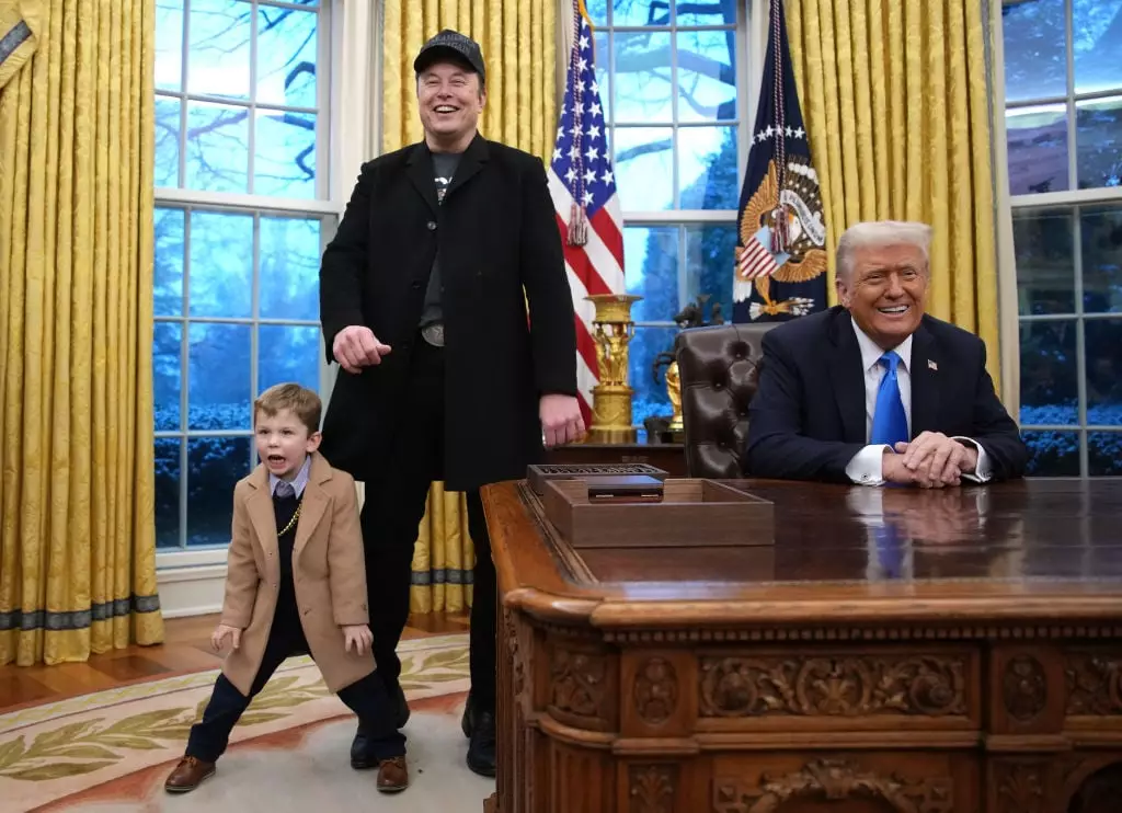 Musk, his son X and President Donald Trump (Andrew Harnik/Getty Images)