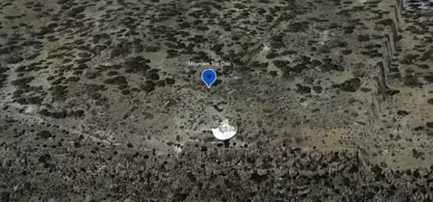 Some suspected the disc was a crashed UFO (Google Maps/YouTube/MrMBB333)