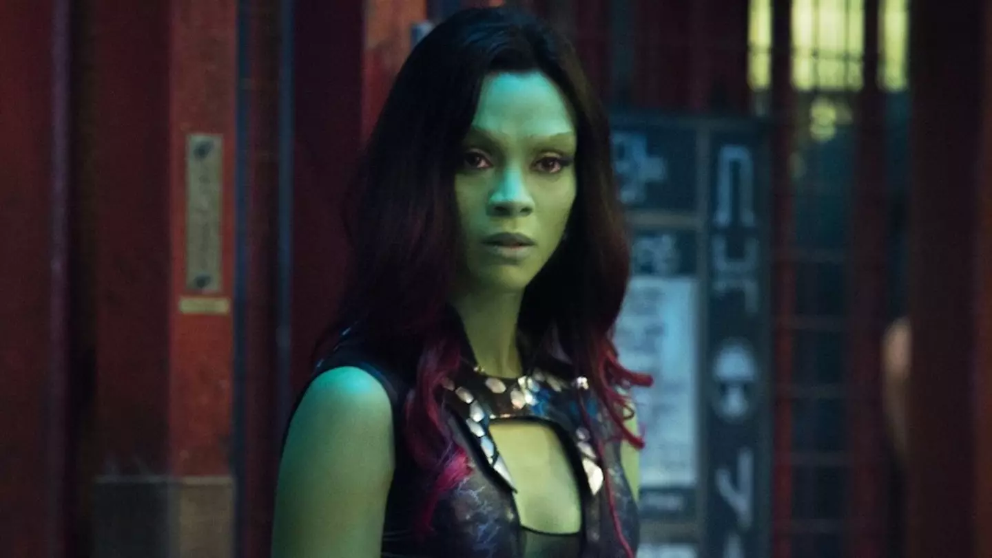 Zoe Saldana portrays Gamora in the Marvel movies.