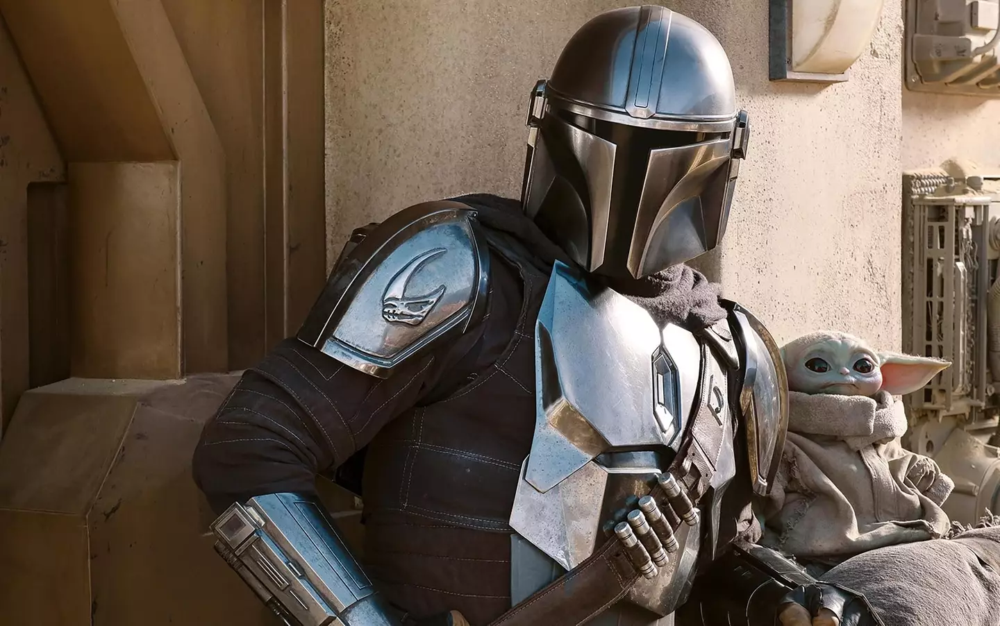 Pedro Pascal stars as The Mandalorian.