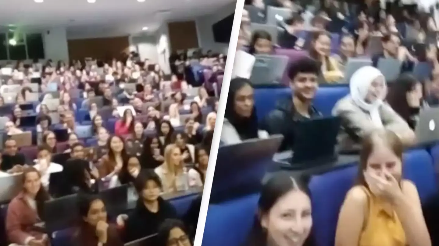 Guy walks into lecture hall full of strangers and sings 50 Cent's 21 Questions