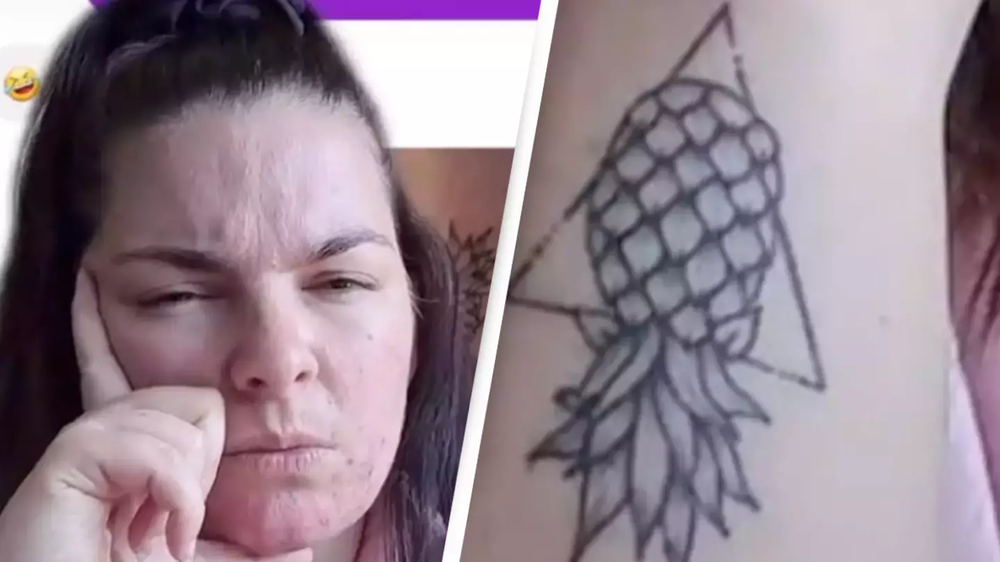 Woman mortified after discovering hidden code in her pineapple tattoo