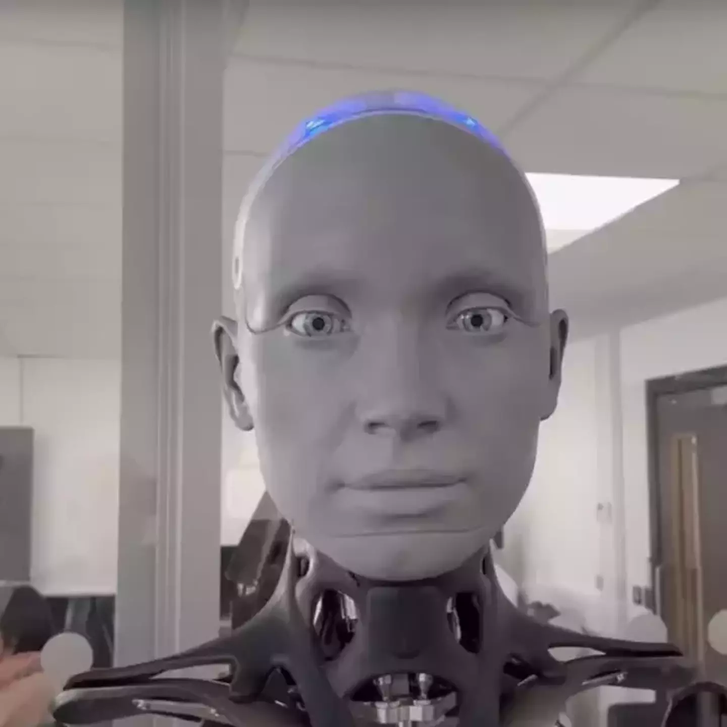 Ameca the robot has an optimistic prediction for the future of humanity.