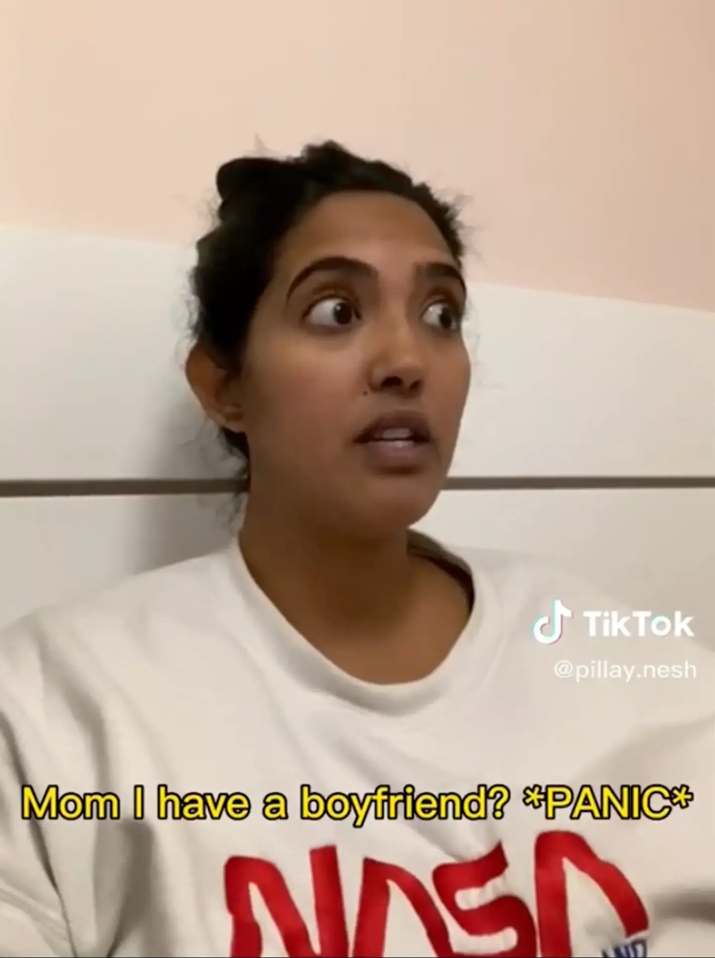 She filmed the moment she was told she has a boyfriend.