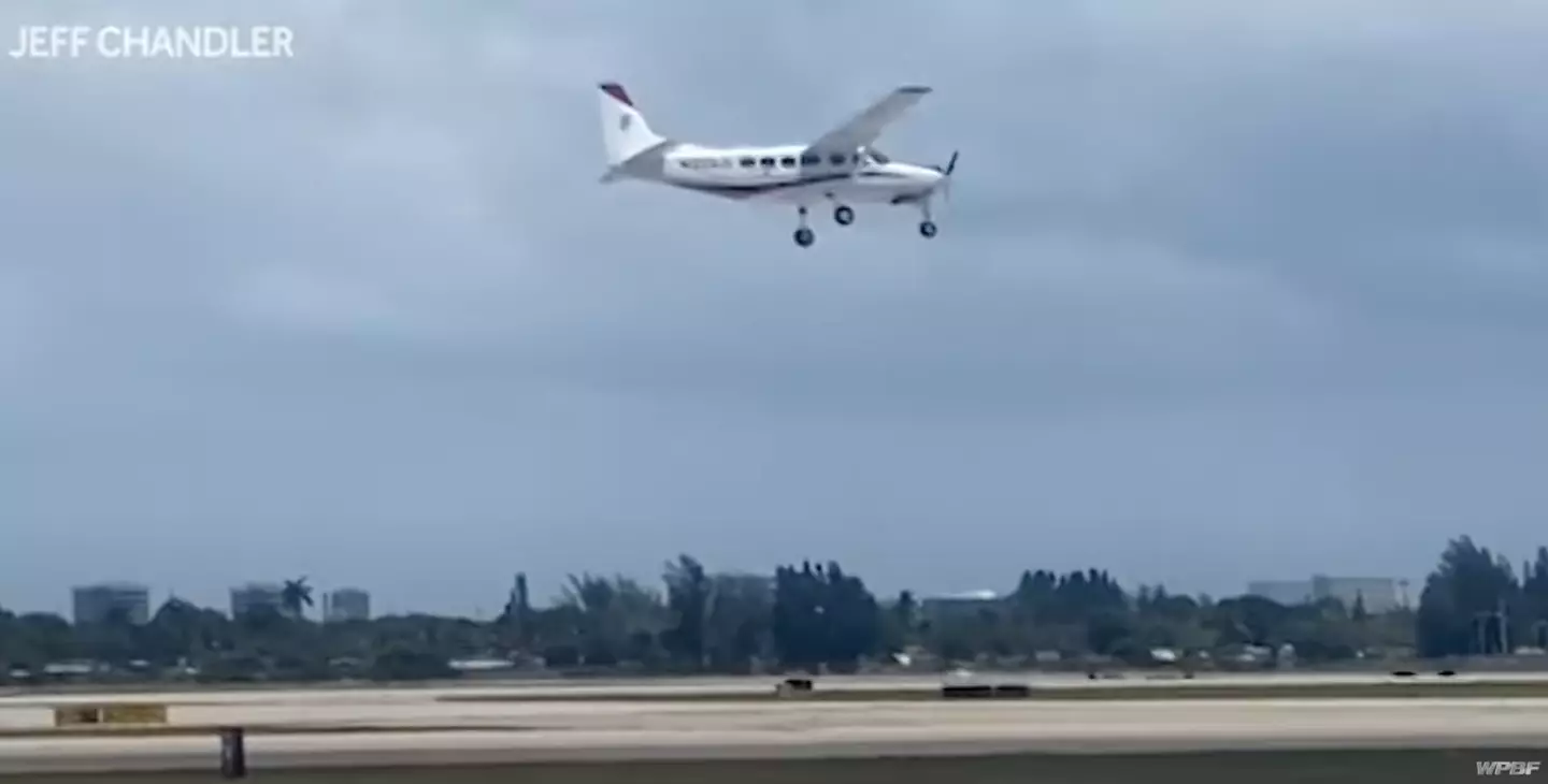 Harrison was captured landing the plane.