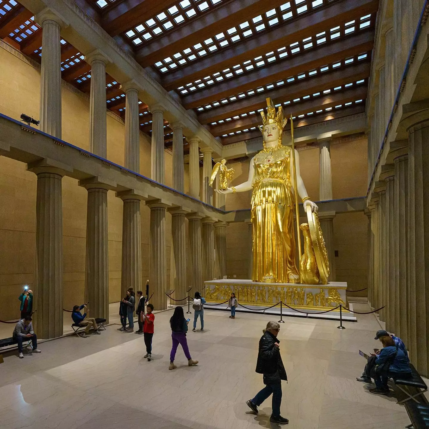 Athena Parthenos statue in the Nashville Parthenon. (nashvilleparthenon/Instagram)