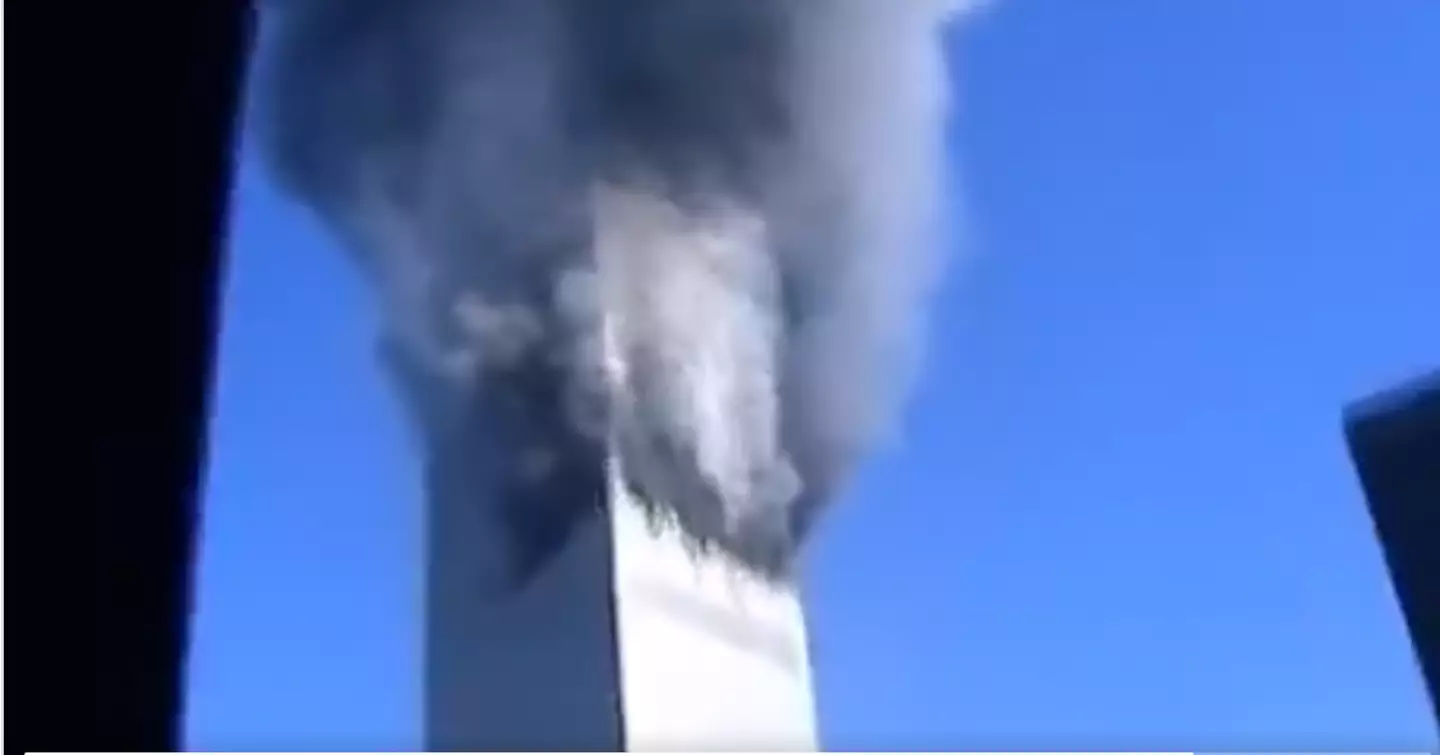 He saw one of the towers on fire.