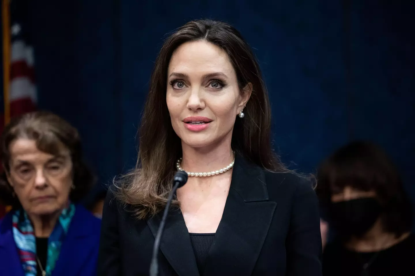 Jolie is an envoy for the United Nations refugee agency.