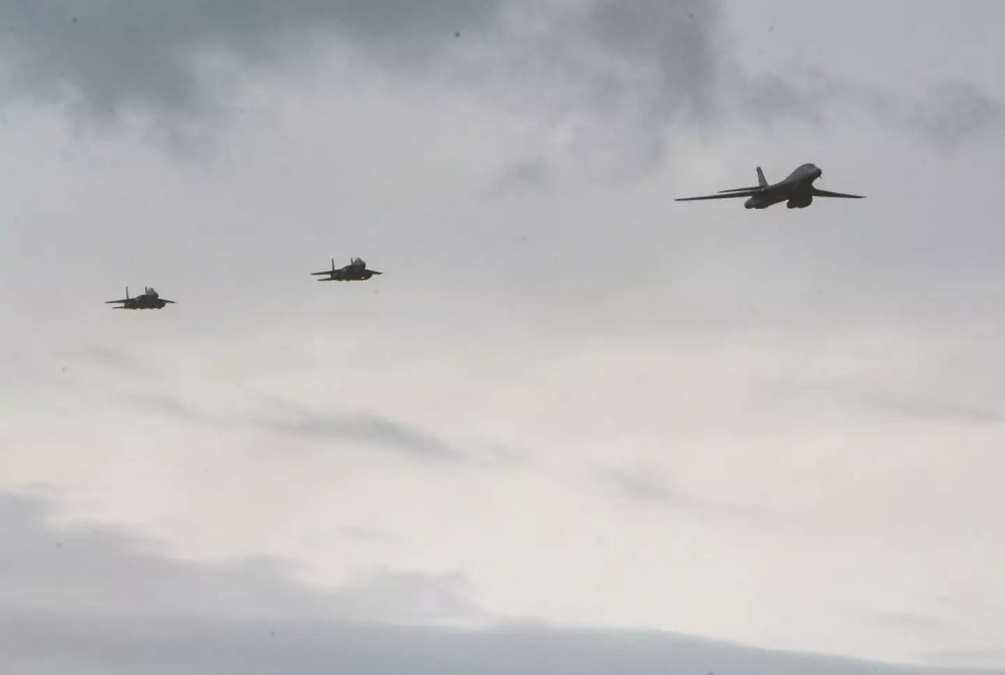 The planes flew over the Korean Peninsula (Kim Jae-Hwan/SOPA Images/LightRocket via Getty Images)