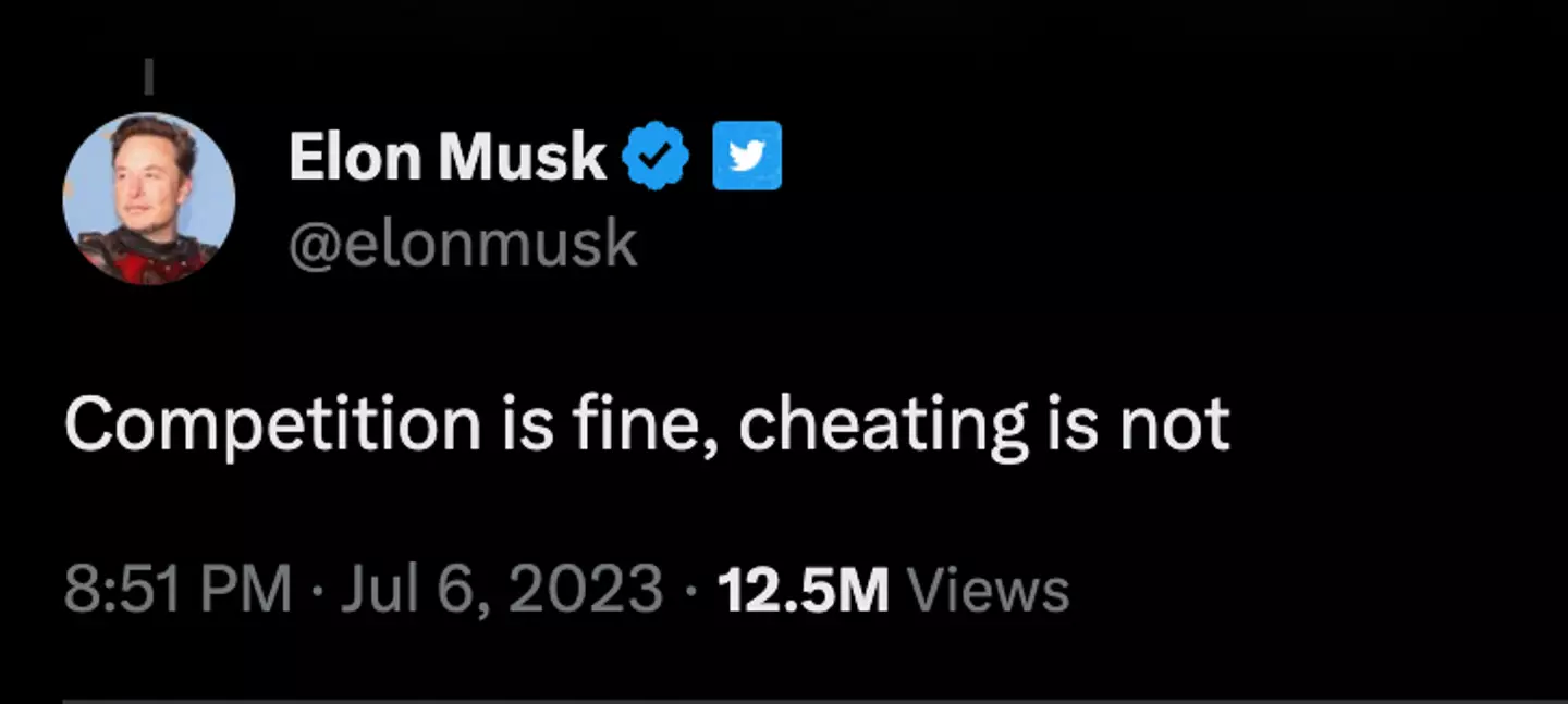 Musk is obviously unhappy with the new Threads platform.