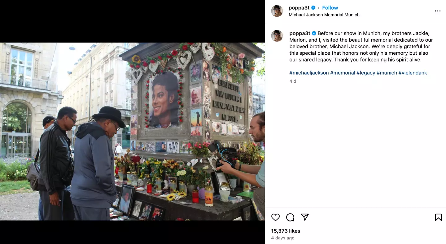 Tito, Jackie and Marlon Jackson visited a mural for Michael in Munich (@poppa3t/Instagram)