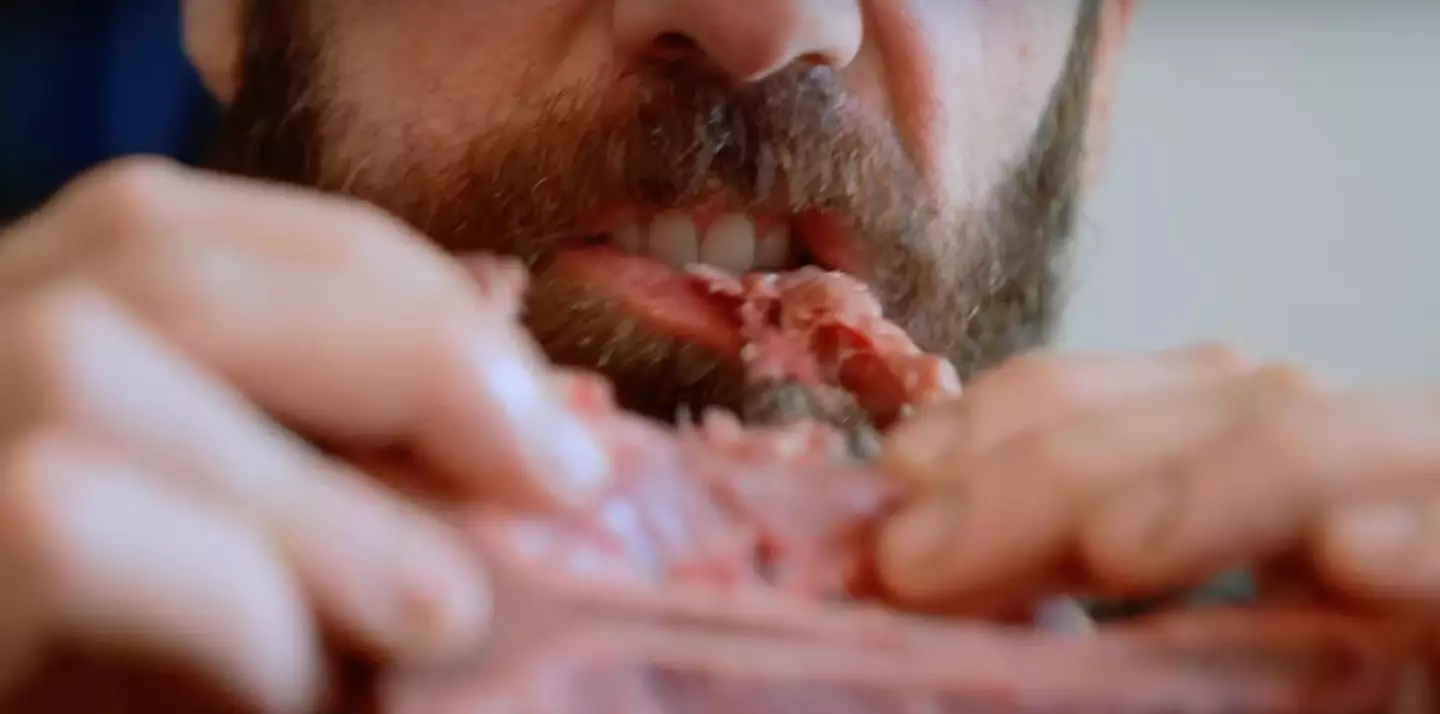 Weston said he was 'probably going to continue eating raw meat' despite the doctor's advice.