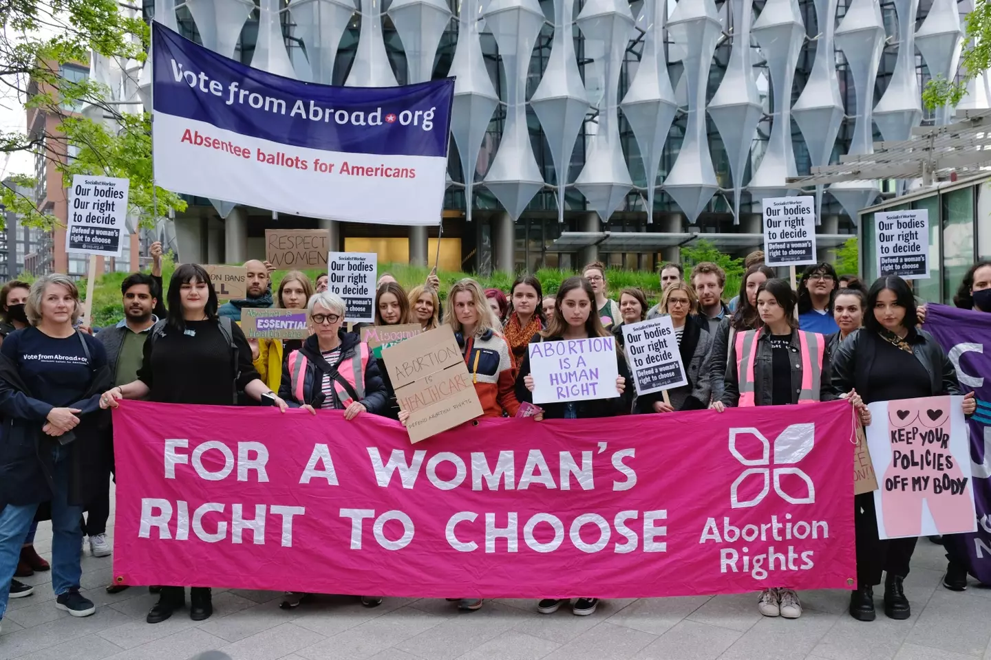 Demonstrations have been held around the world against the decision to overturn Roe v Wade.