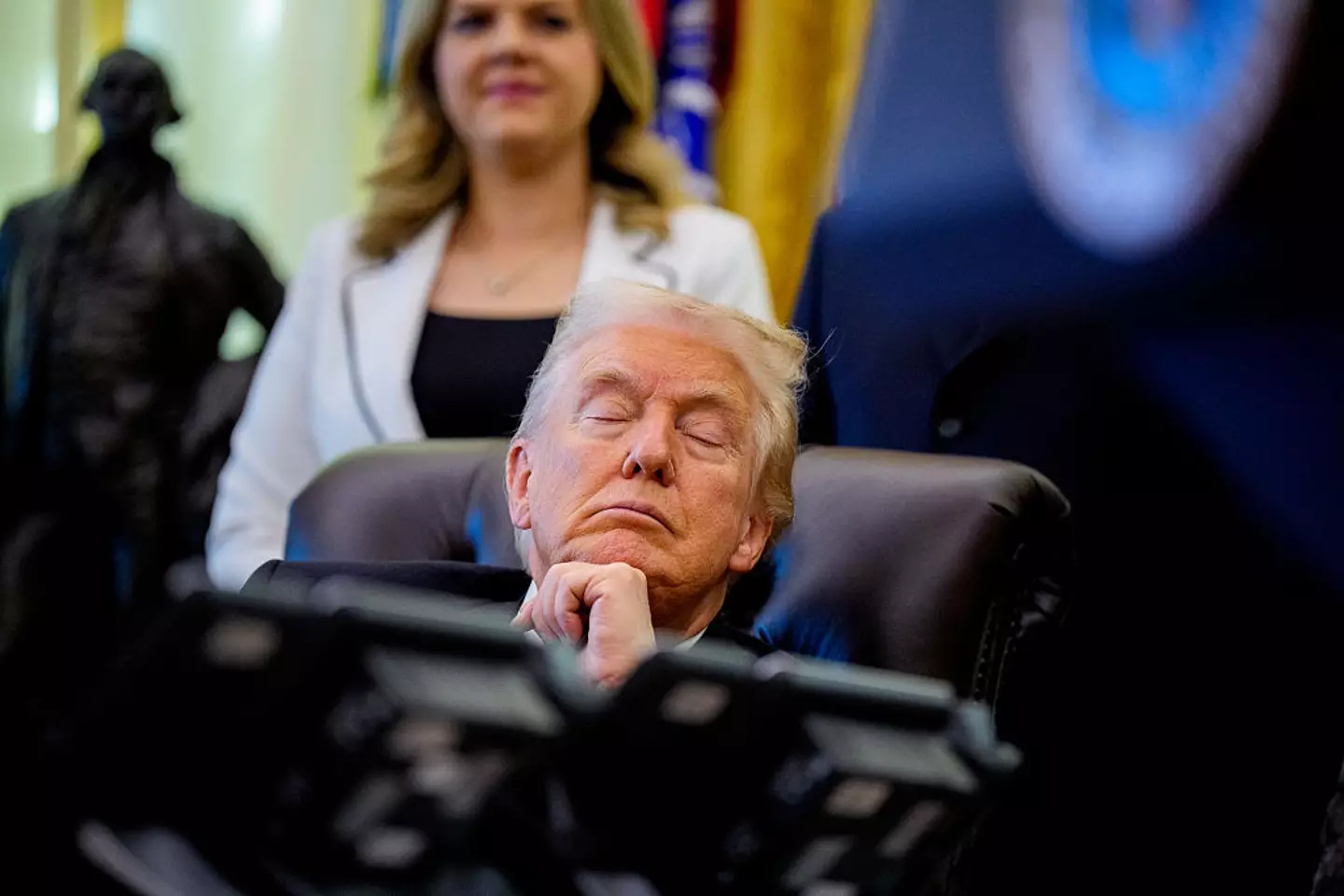 Trump claims he's 'not a sleeper' after being seen 'passed out' in chair