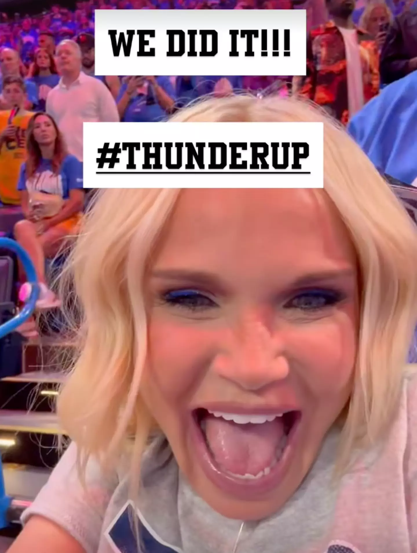 Chenoweth celebrated her team's win against the Pacers (Instagram/kchenoweth)