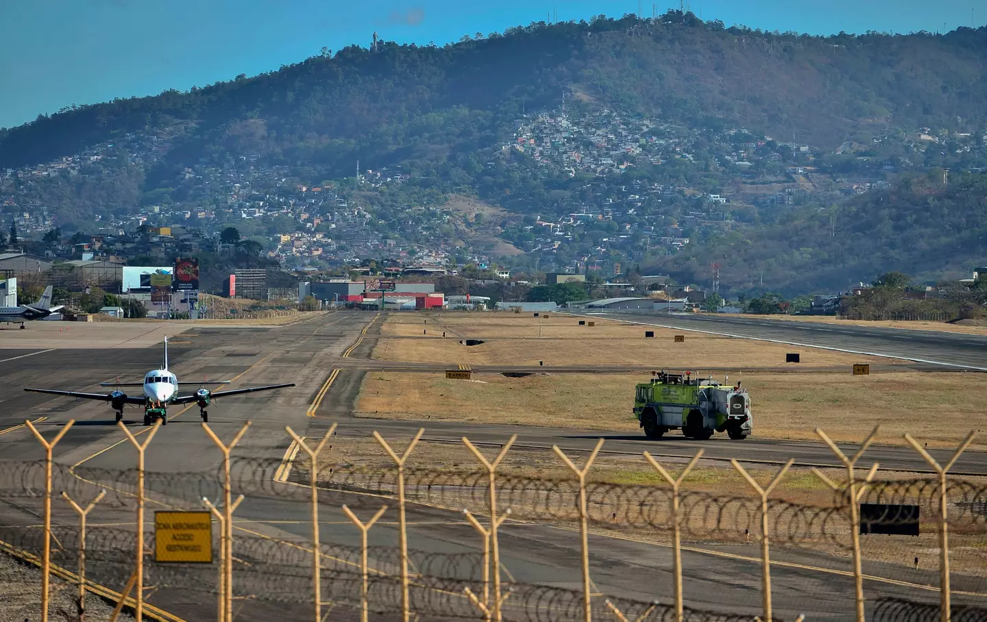 Toncontin International Airport is surrounded by mountainous terrain.