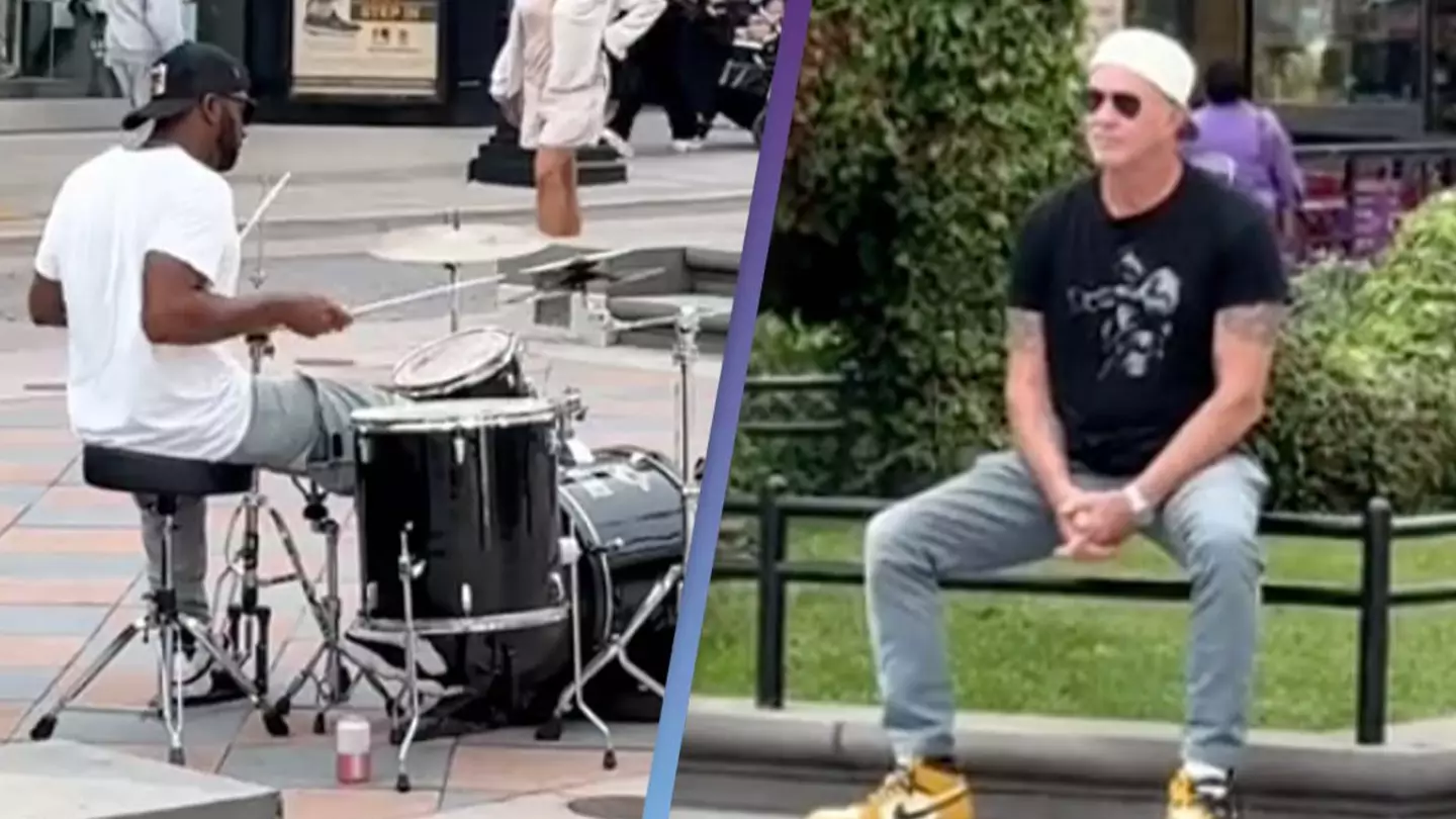 Busker goes viral as he covers Red Hot Chili Peppers while having no idea just who's watching him play