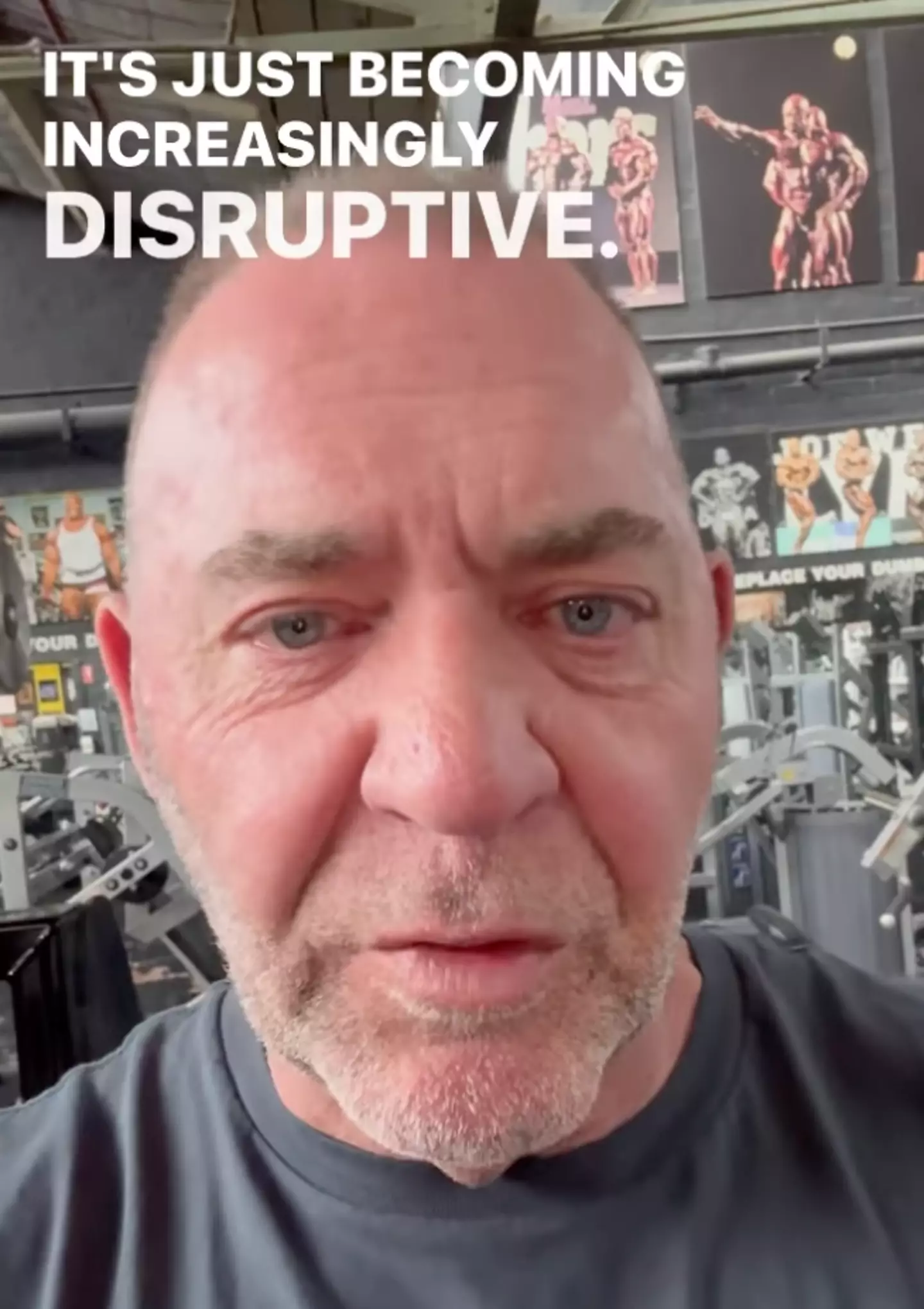 Doherty views tripod use in the gym as 'disruptive'.