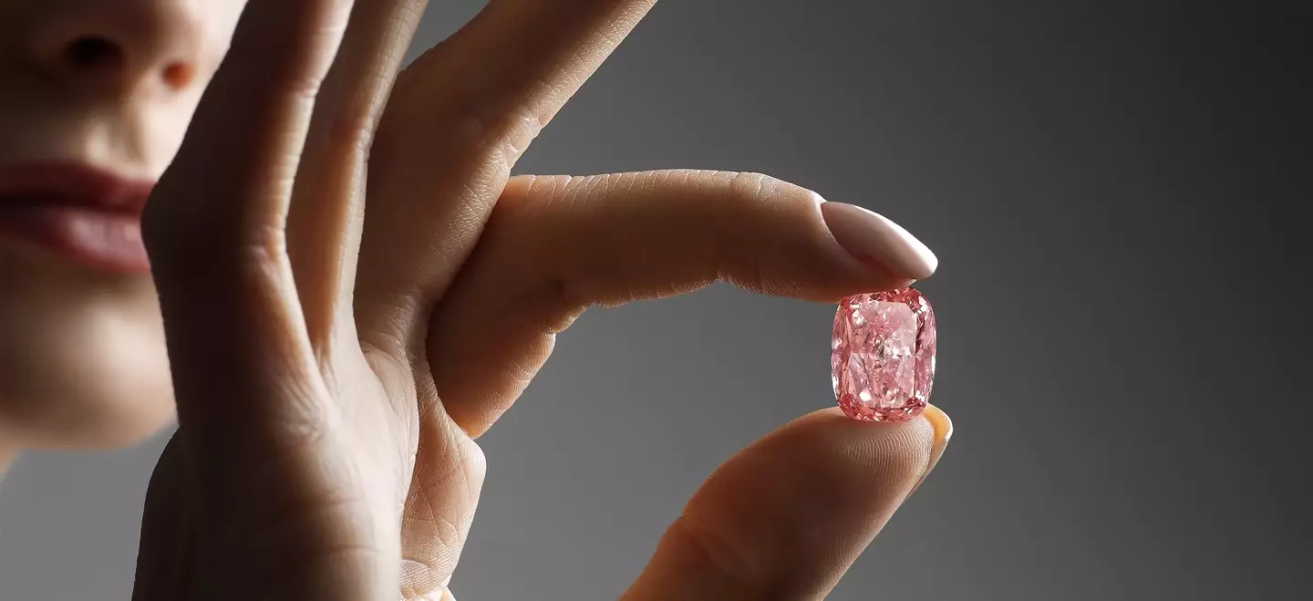 The rare vivid pink diamond was sold at auction last week.