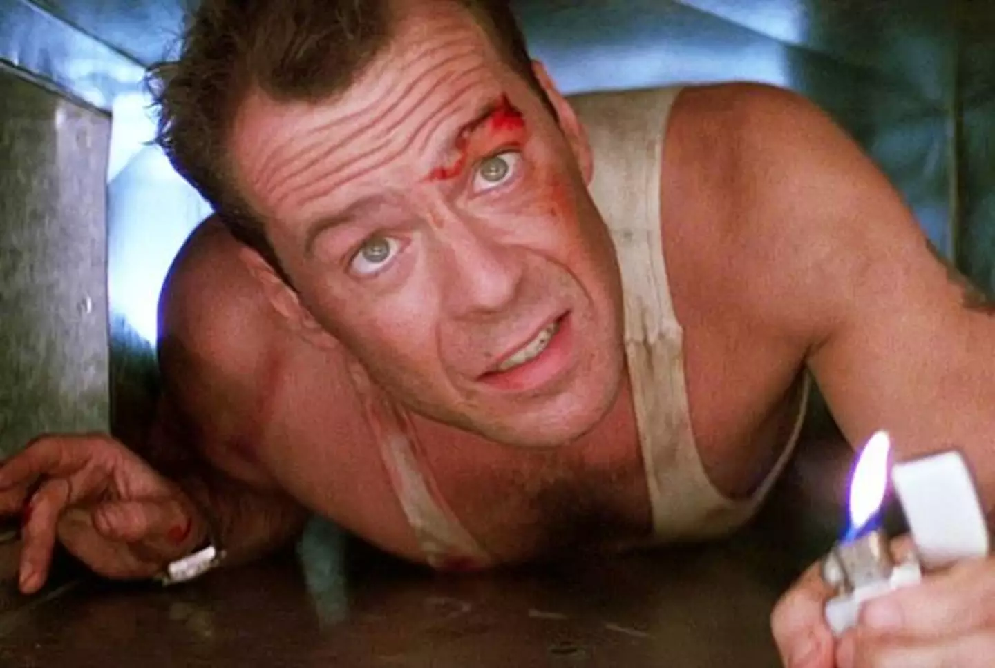 Bruce Willis in Die Hard.