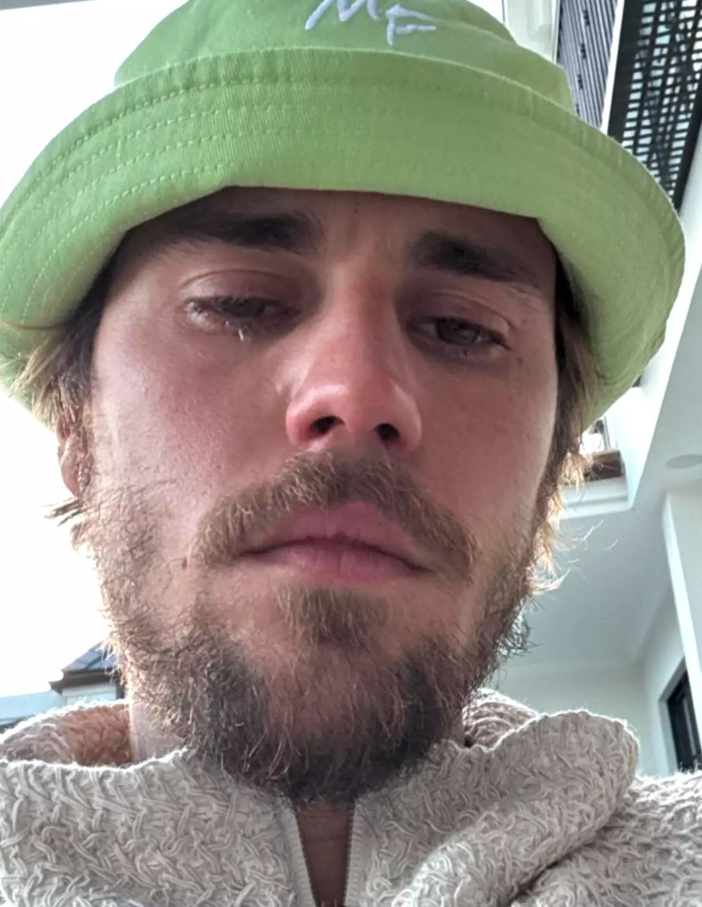 Bieber uploaded two pictures of himself crying (Instagram/ @justinbieber)