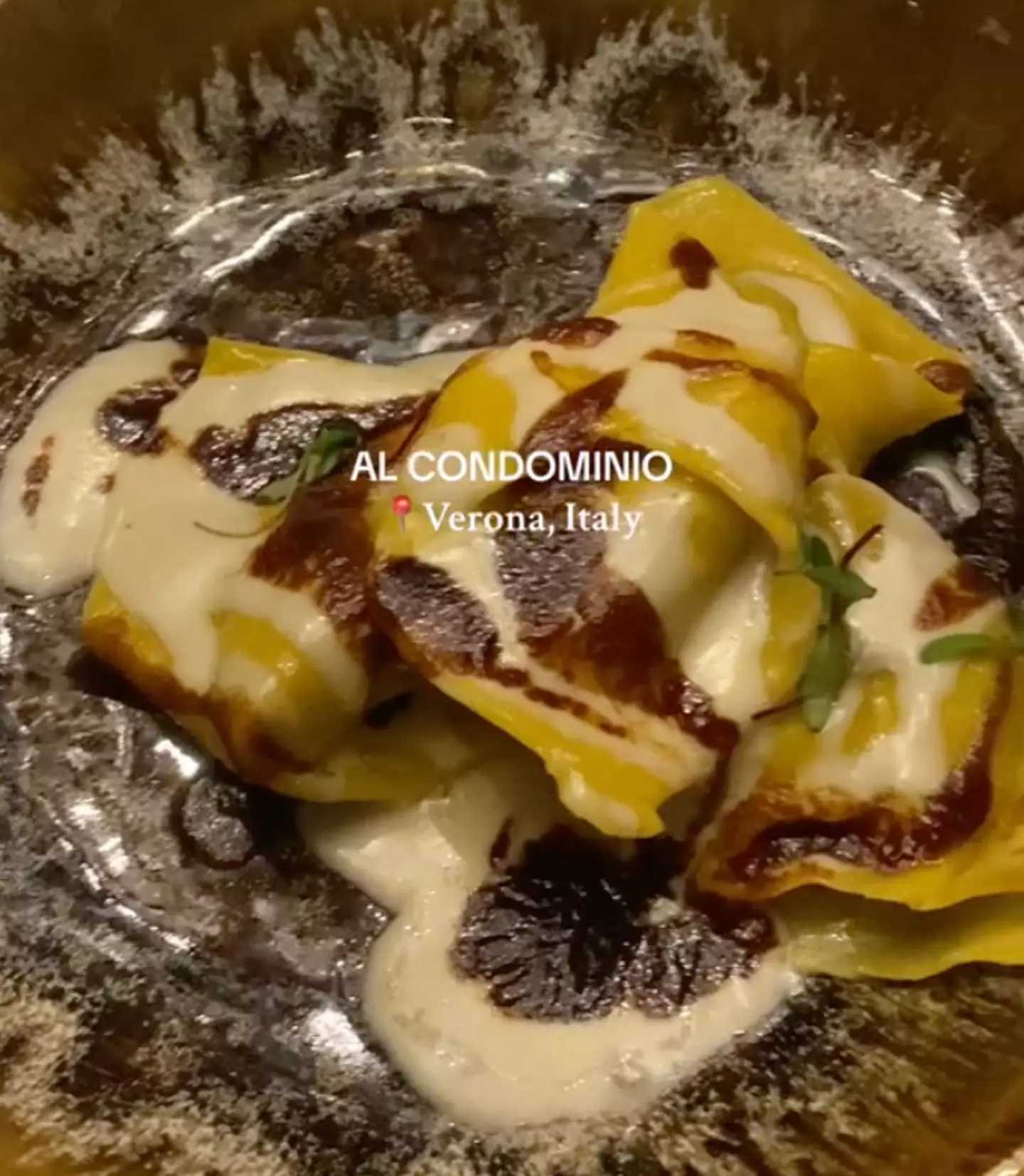 Al Condominio restaurant is located in Verona, Italy. (TikTok/@leca.ursachi)