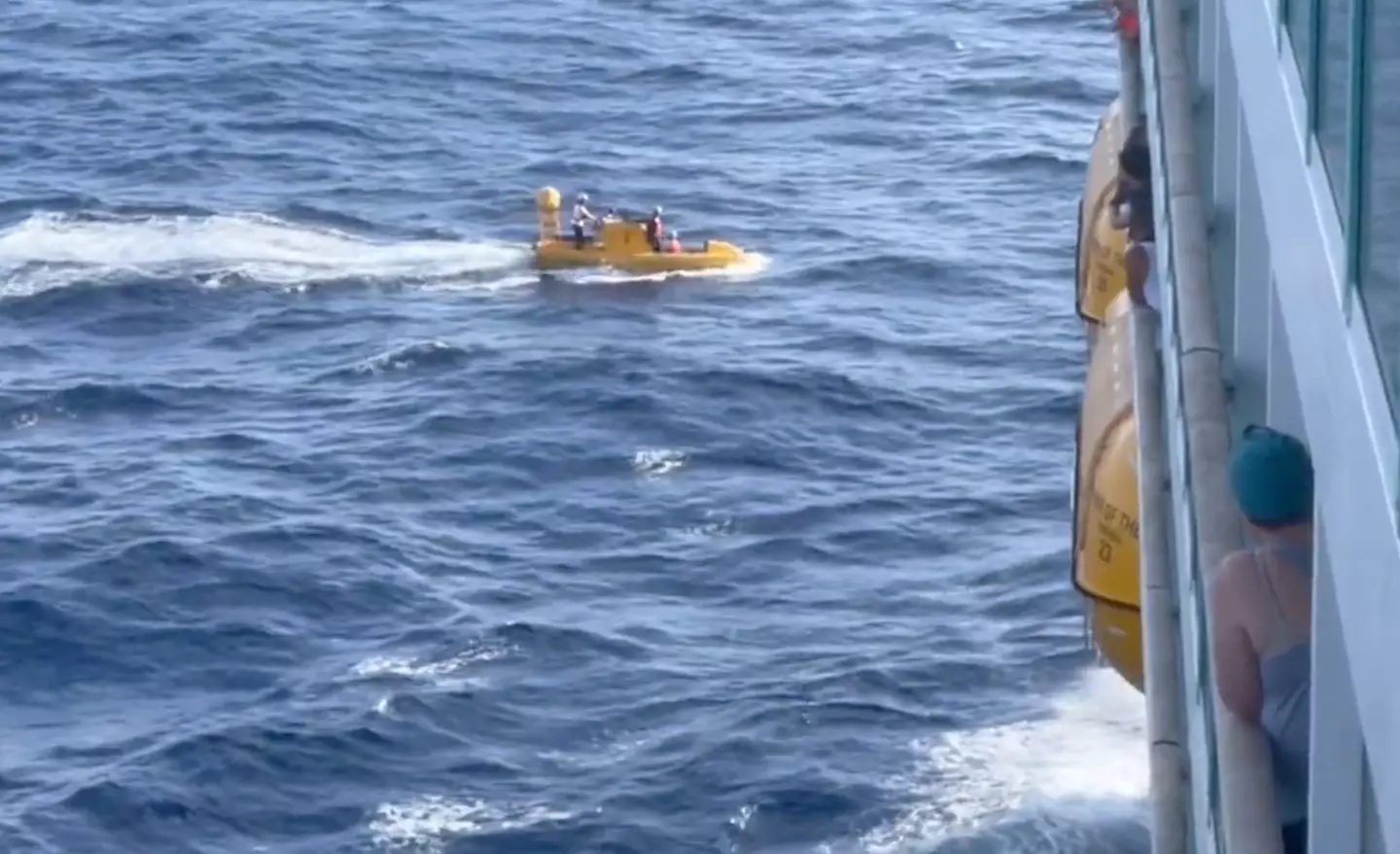 The woman was rescued and taken to safety.