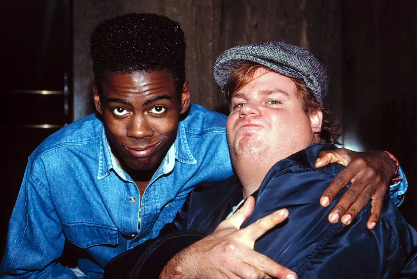Chris Rock (left) and Chris Farley (right) sparked up an amazing friendship on NBC's SNL.