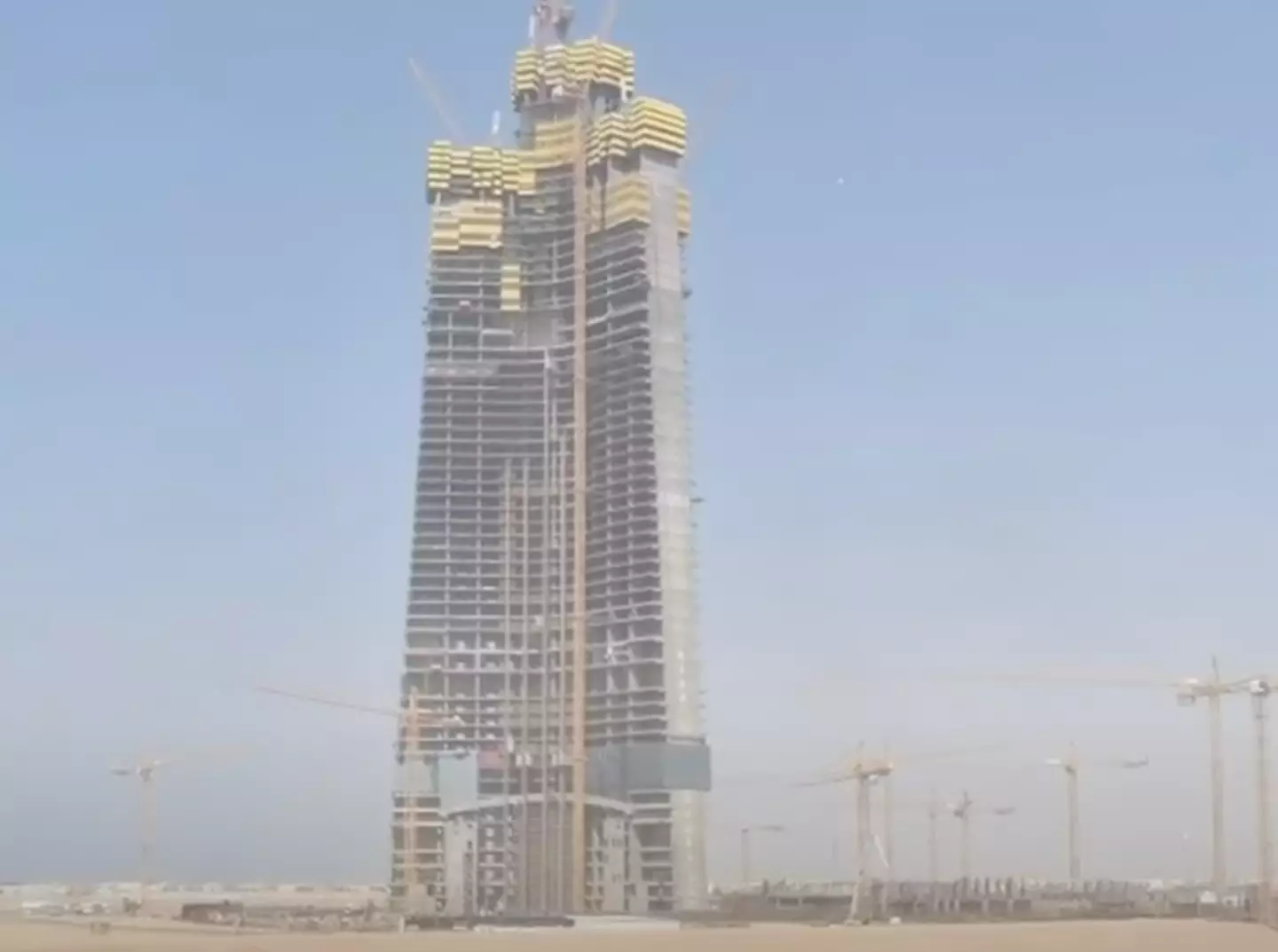 The incomplete Jeddah Tower structure in Jeddah, Saudi Arabia.