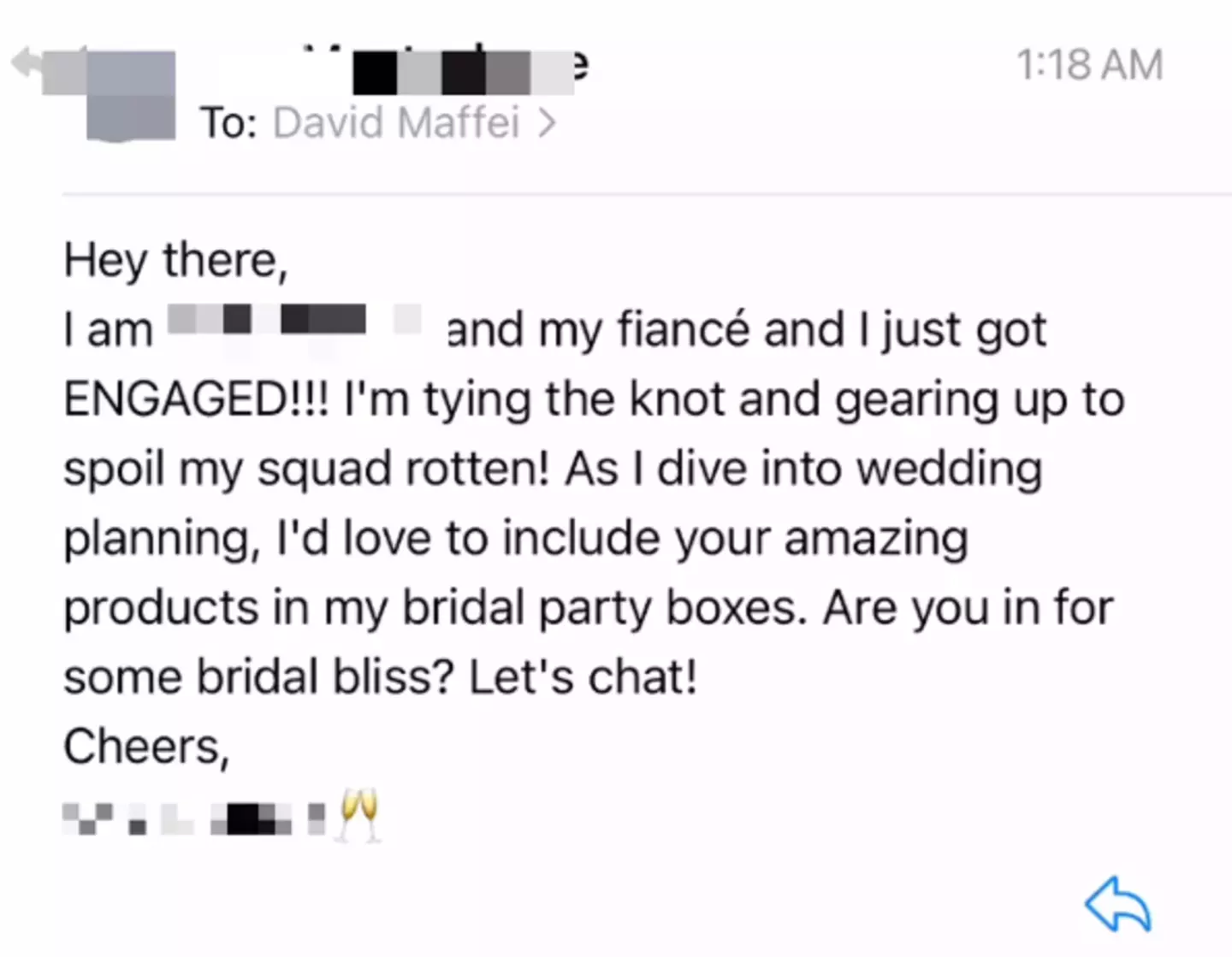 The 'beginner influencer' asked to collaborate with the cookie company. (Instagram/@halfsiescookieco)