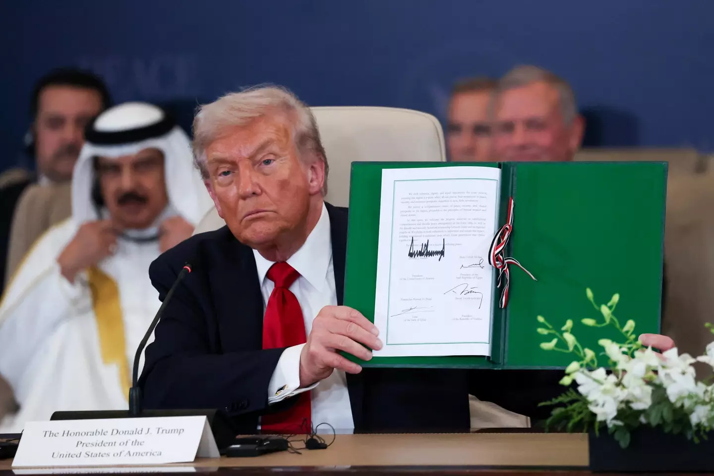 Donald Trump recent travels to Israel and Egypt have been immortalised with a magazine cover (Suzanne Plunkett - Pool/Getty Images)