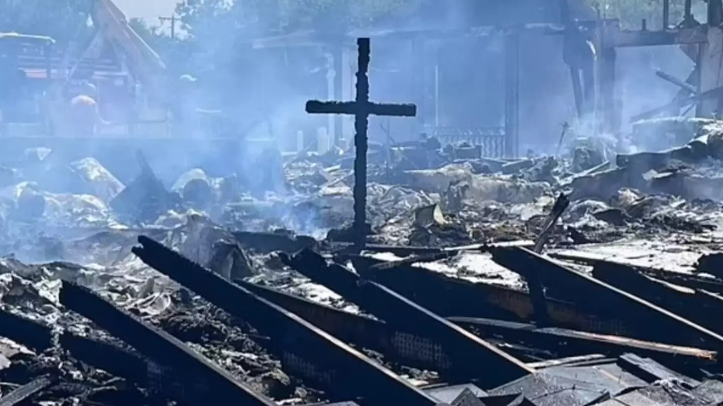 Cross Still Standing After Church Fire In Stunning Image