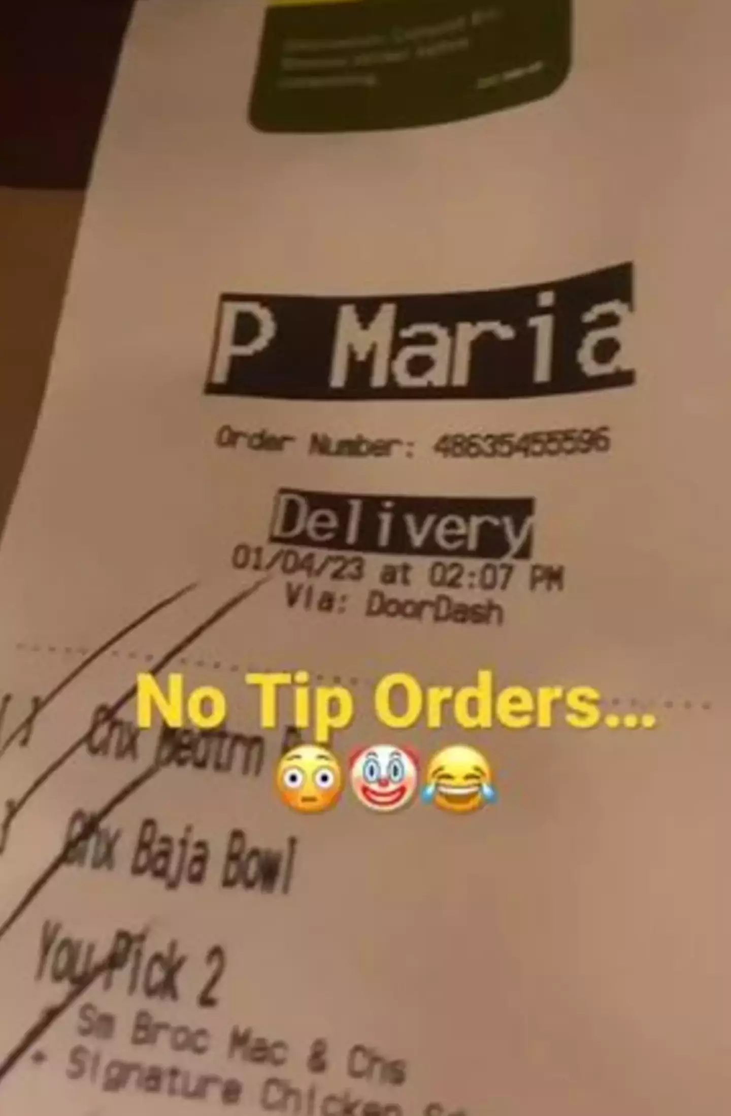 The DoorDash meal was an expensive one. (TikTok/@dashdropfood)