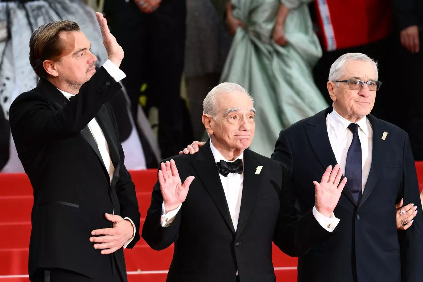 Scorsese and De Niro seemed less than impressed with Leo's improv.