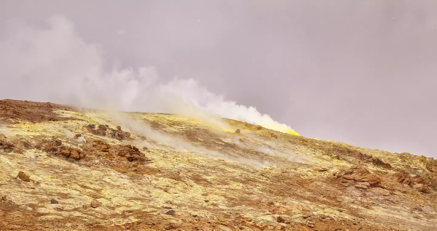 Sulfur coming out of Mount Taftan (Getty Stock Images)