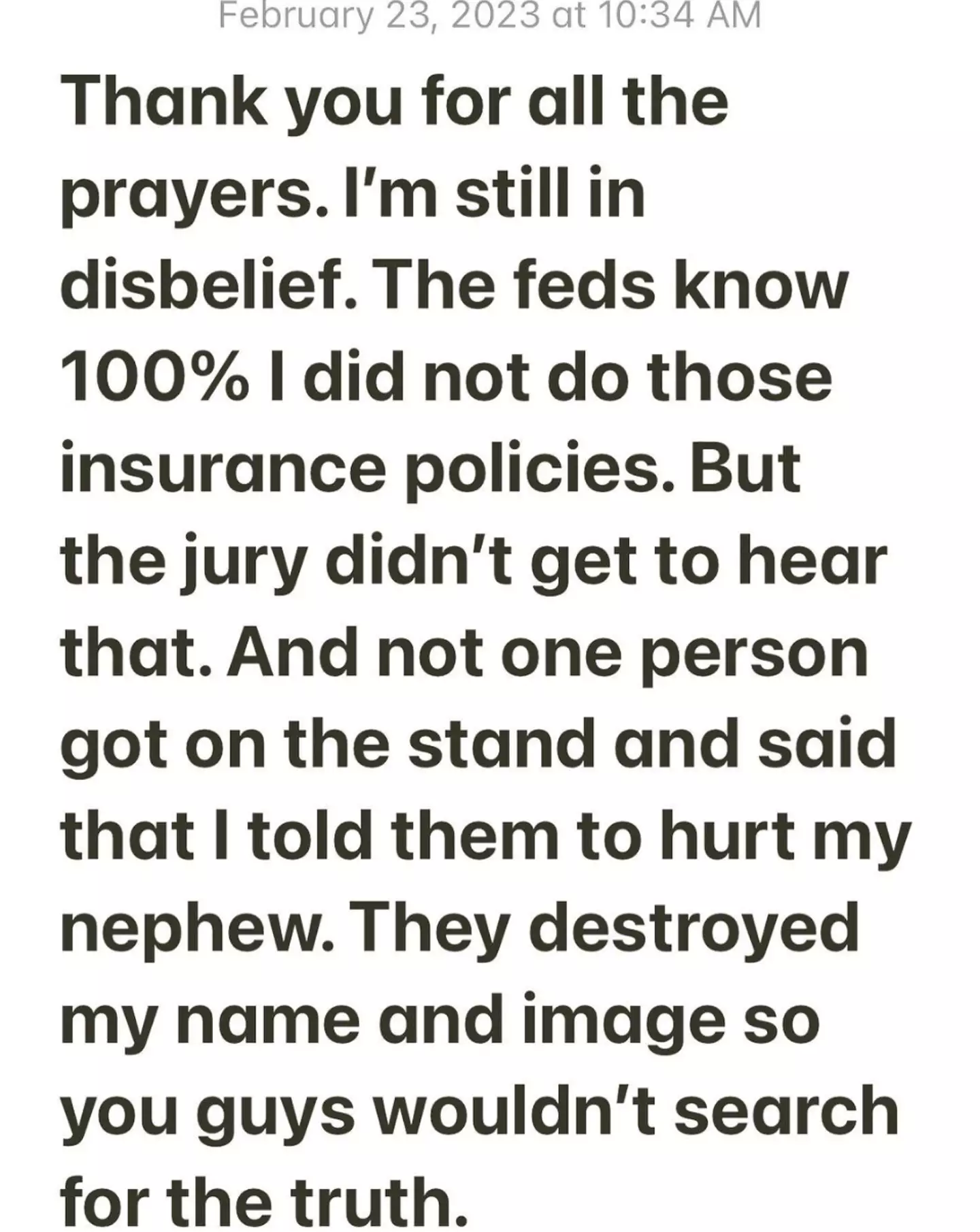 Norman protested his innocence on Instagram last week.