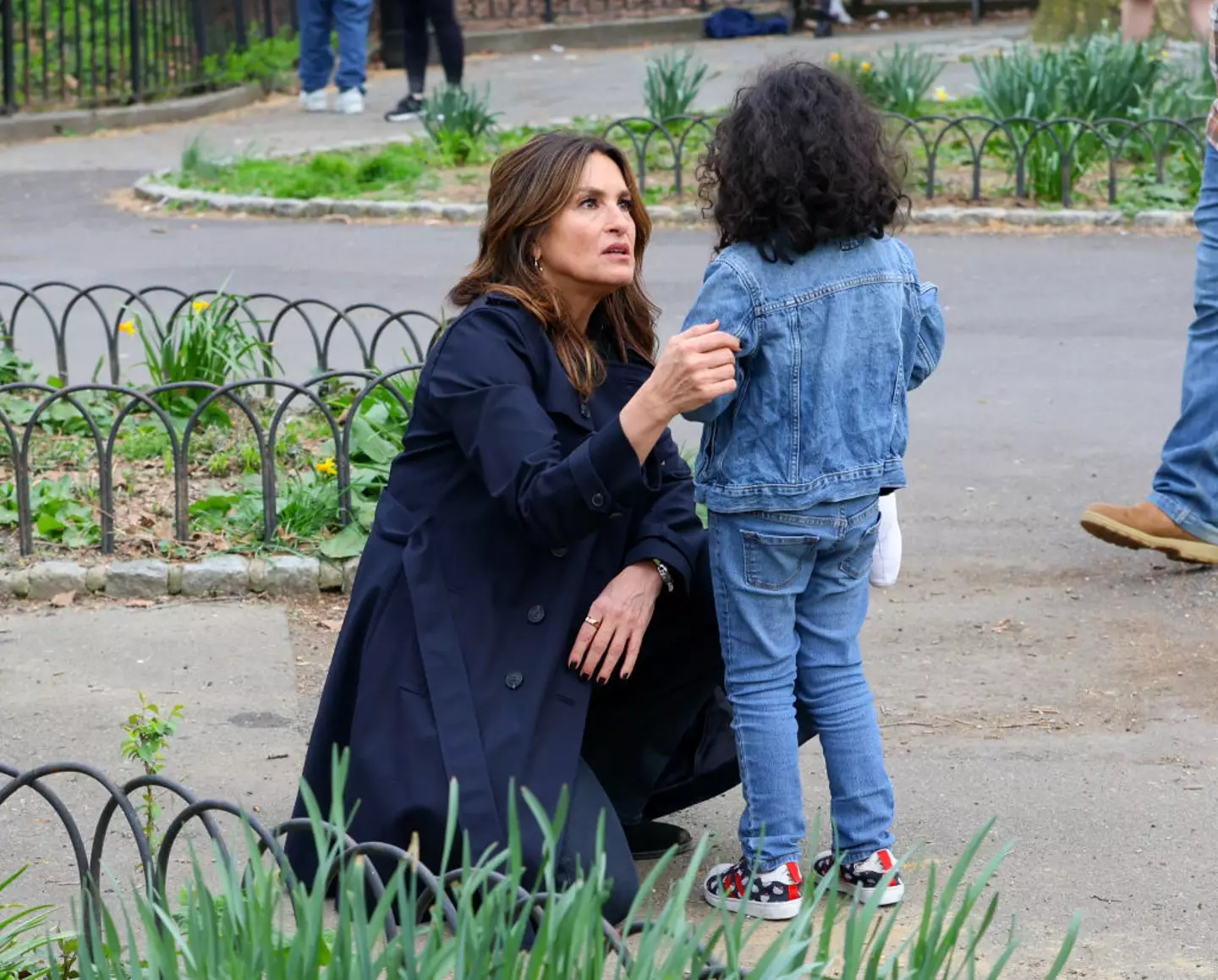 The actress was approached by a little girl who was lost during filming. (Jose Perez/Bauer-Griffin/GC Images)