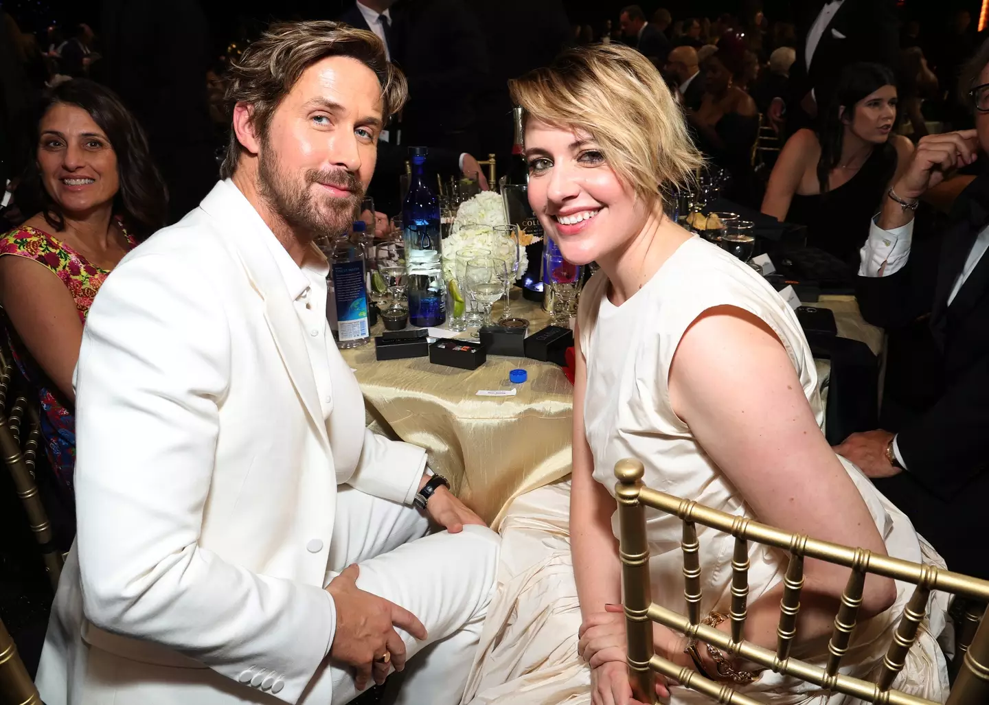 Ryan Gosling pictured with Barbie director, Greta Gerwig.