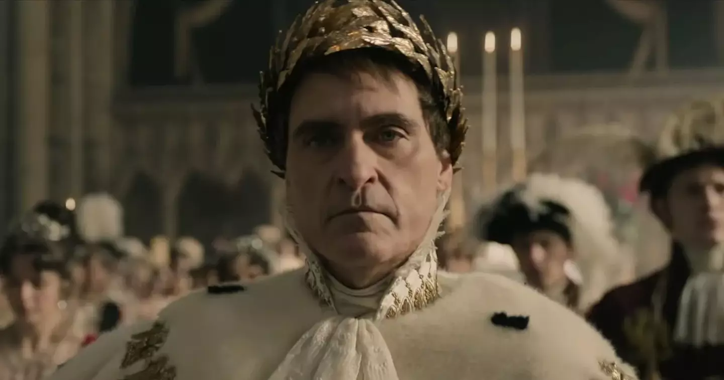 Joaquin Phoenix as Napoleon Bonaparte.