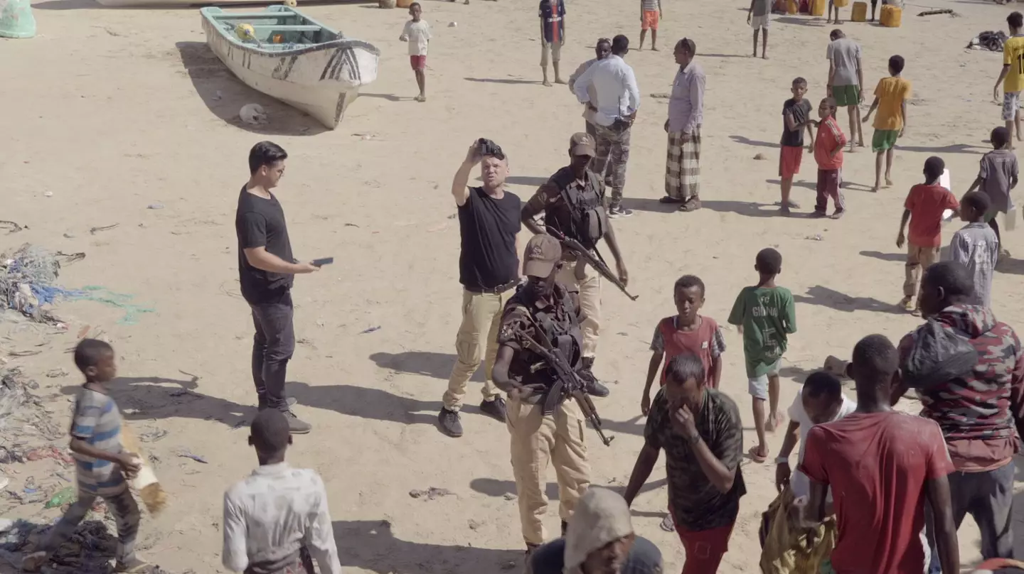 Andrew with fellow dark tourist AJ in Mogadishu.